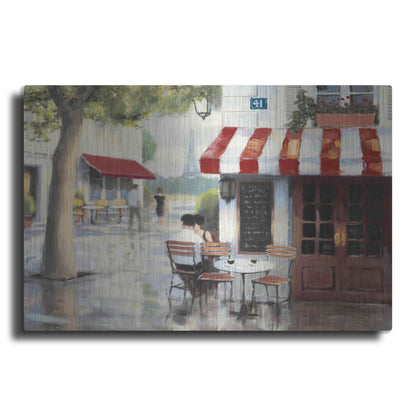 Luxe Metal Art 'Relaxing at the Cafe II' by James Wiens, Metal Wall Art