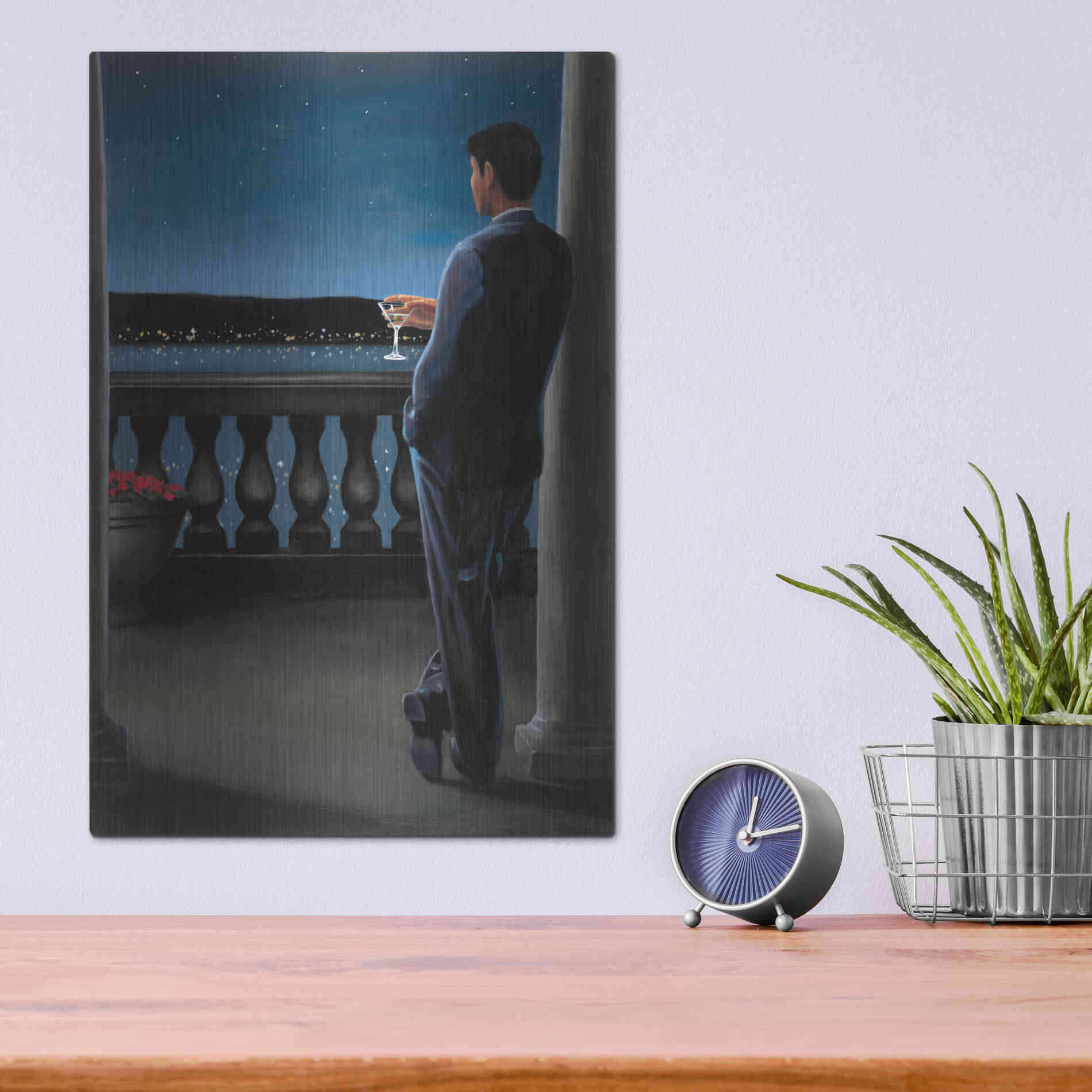 Luxe Metal Art 'Thinking of Her' by James Wiens, Metal Wall Art,12x16