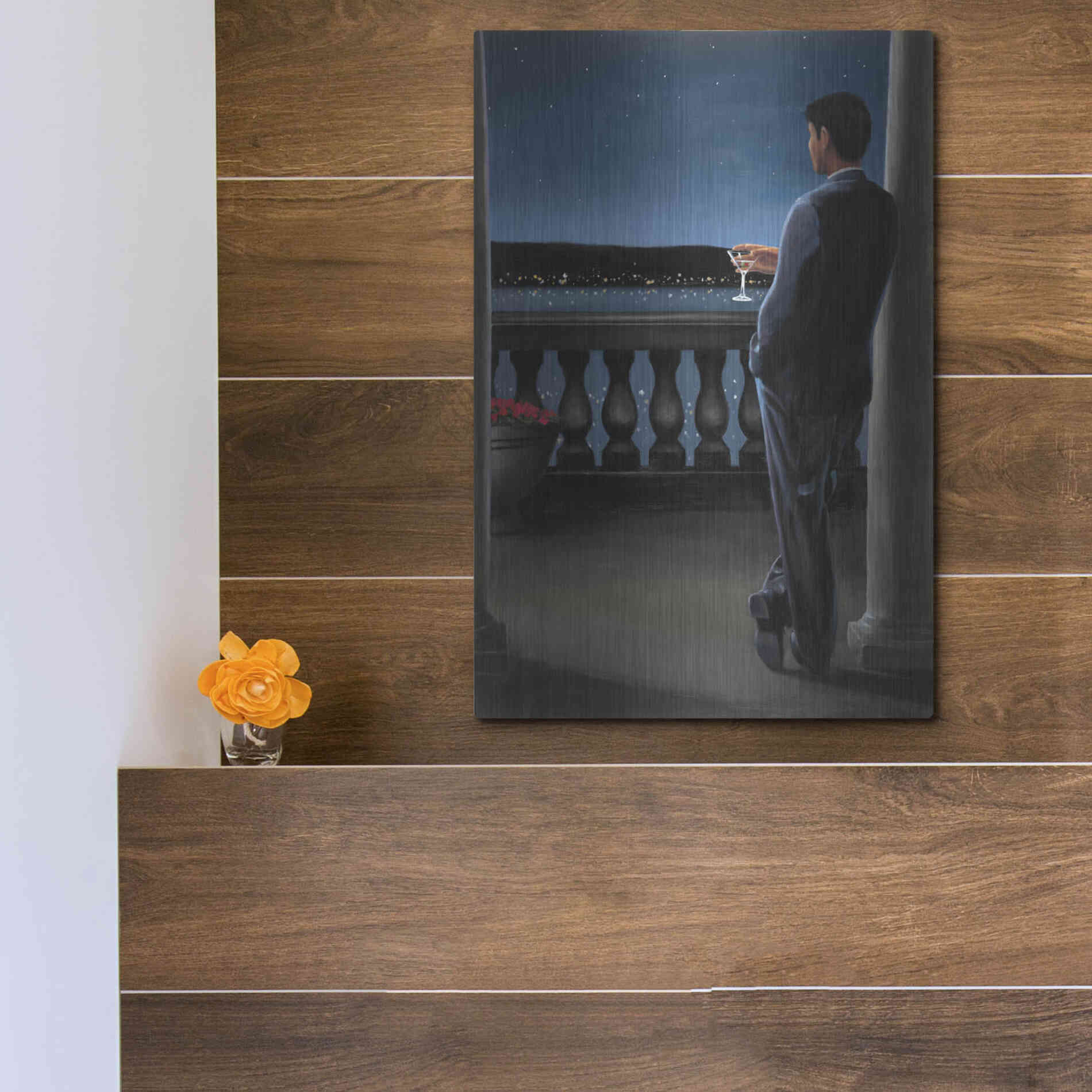 Luxe Metal Art 'Thinking of Her' by James Wiens, Metal Wall Art,12x16