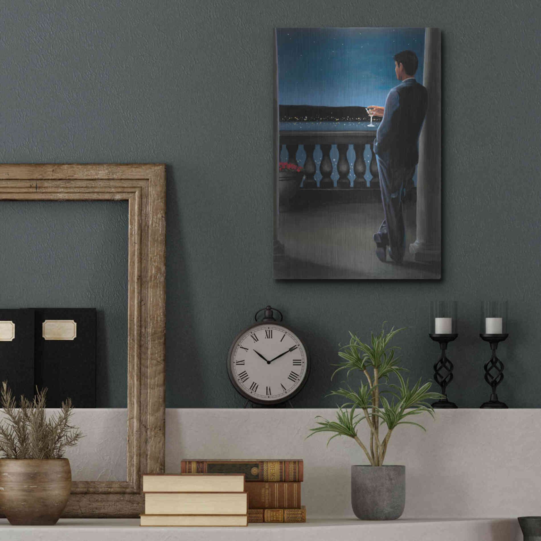 Luxe Metal Art 'Thinking of Her' by James Wiens, Metal Wall Art,12x16