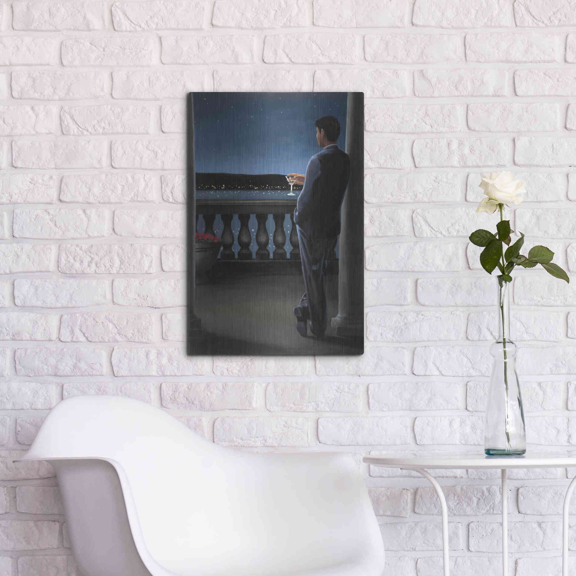 Luxe Metal Art 'Thinking of Her' by James Wiens, Metal Wall Art,16x24