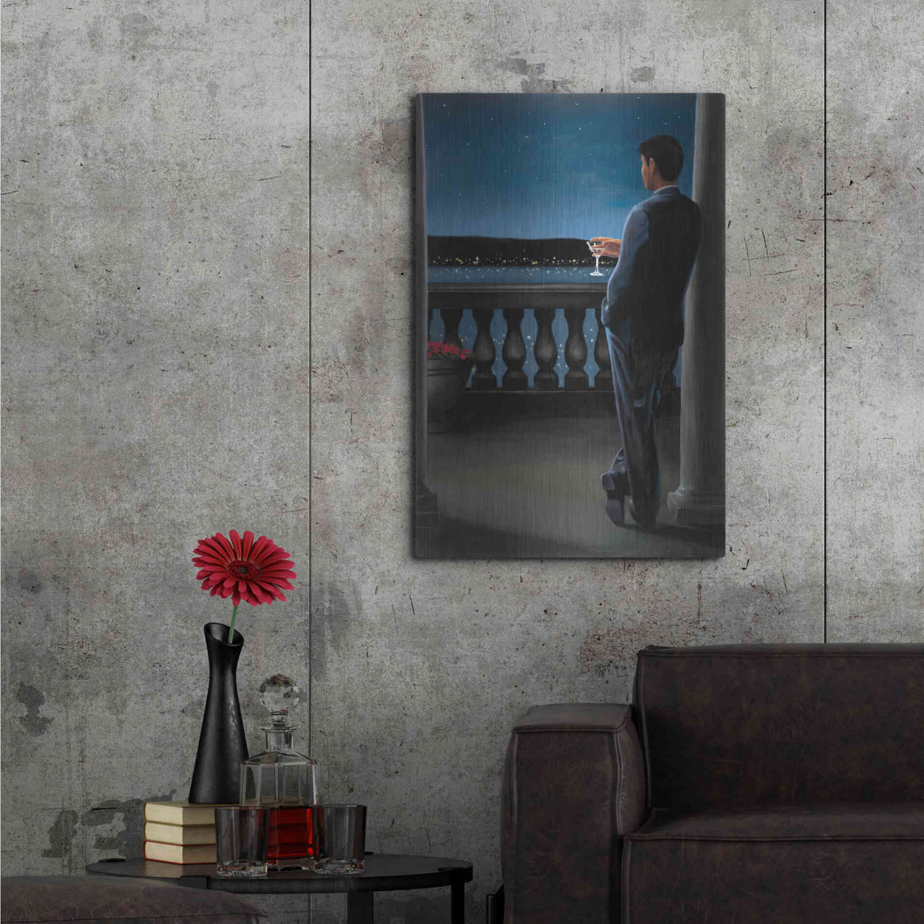 Luxe Metal Art 'Thinking of Her' by James Wiens, Metal Wall Art,24x36