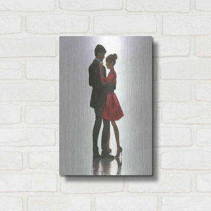 Luxe Metal Art 'The Embrace II Red Dress' by Marco Fabiano, Metal Wall Art,12x16