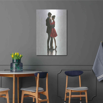 Luxe Metal Art 'The Embrace II Red Dress' by Marco Fabiano, Metal Wall Art,24x36