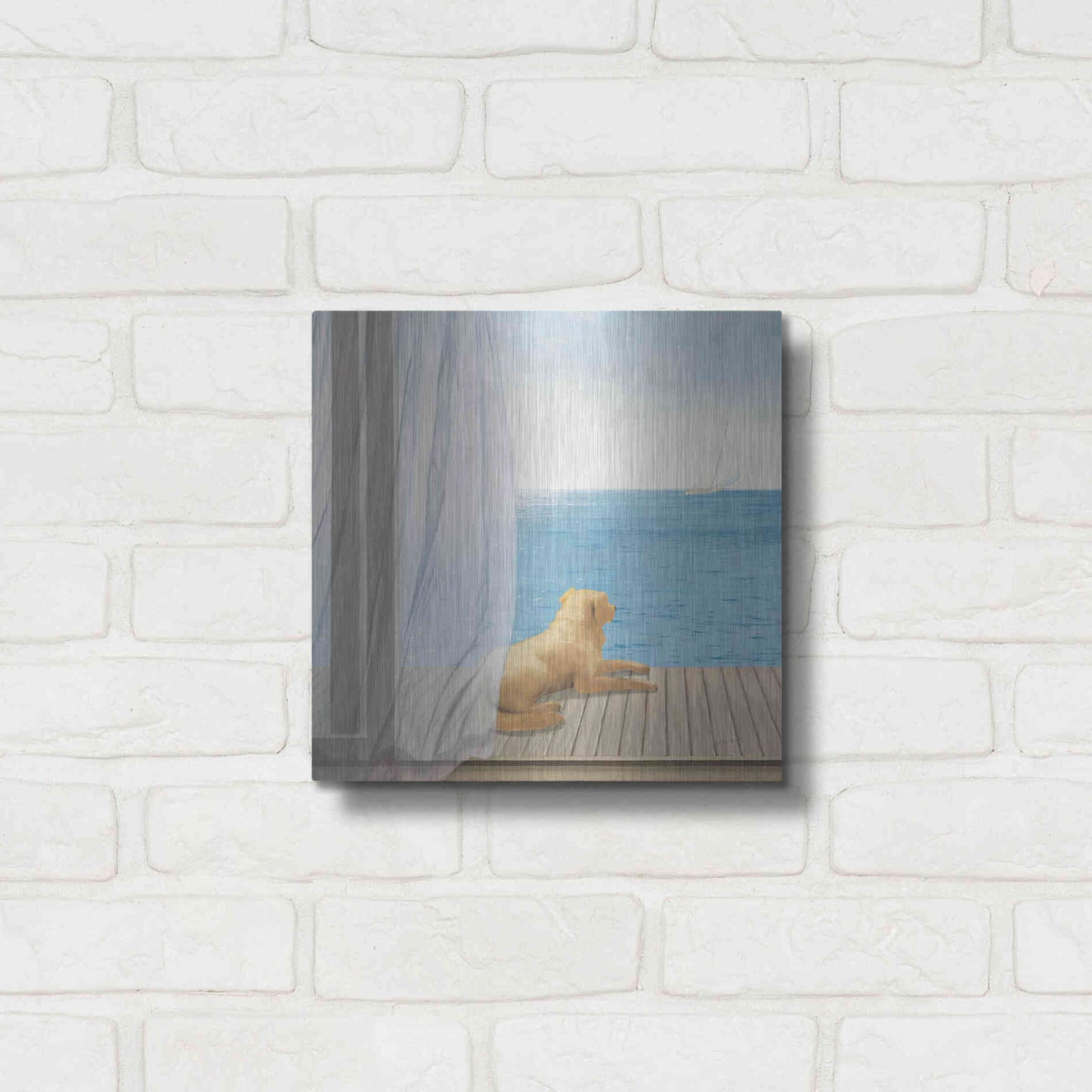 Luxe Metal Art 'Blue Breeze II' by James Wiens, Metal Wall Art,12x12