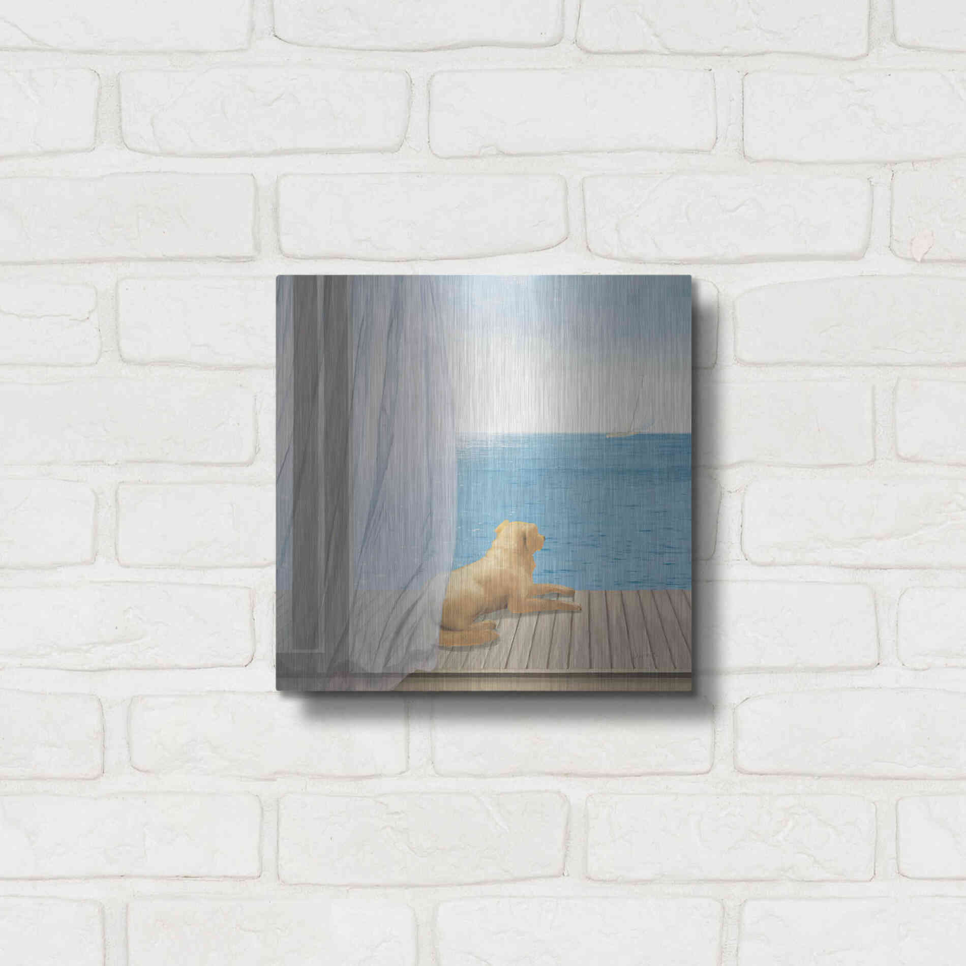 Luxe Metal Art 'Blue Breeze II' by James Wiens, Metal Wall Art,12x12