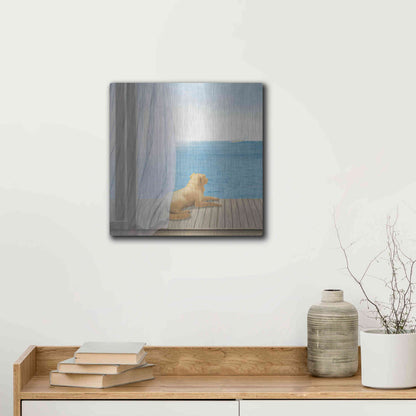 Luxe Metal Art 'Blue Breeze II' by James Wiens, Metal Wall Art,12x12