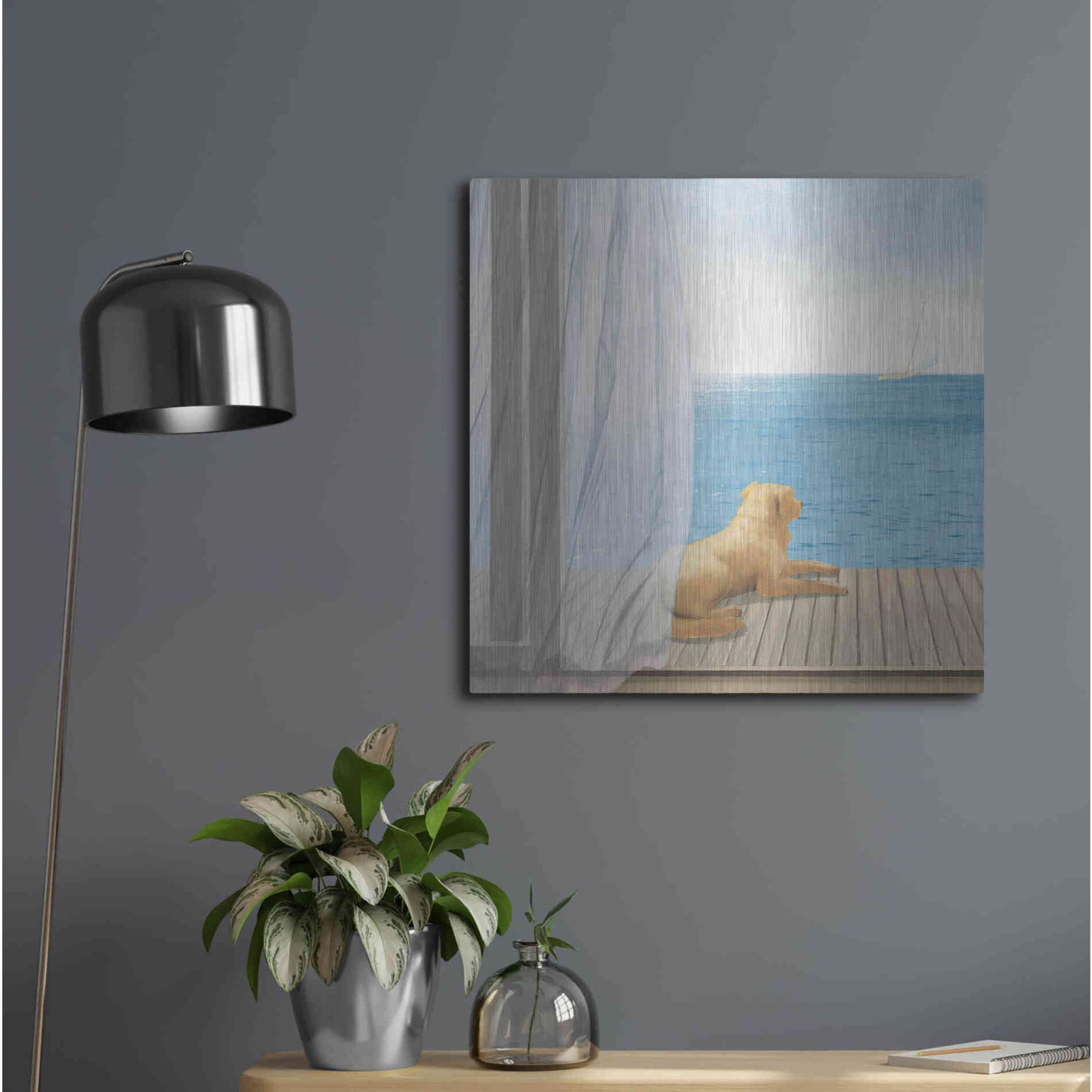 Luxe Metal Art 'Blue Breeze II' by James Wiens, Metal Wall Art,24x24