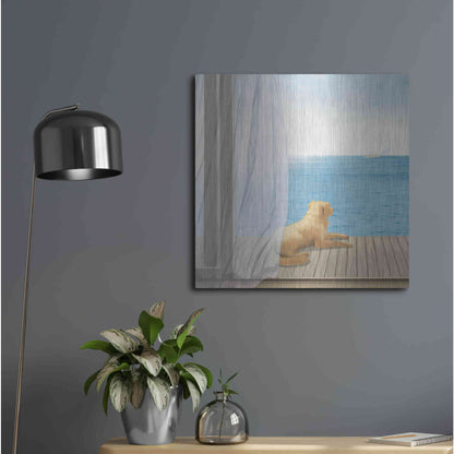 Luxe Metal Art 'Blue Breeze II' by James Wiens, Metal Wall Art,24x24