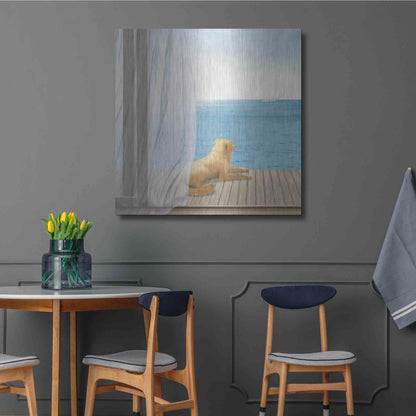 Luxe Metal Art 'Blue Breeze II' by James Wiens, Metal Wall Art,36x36