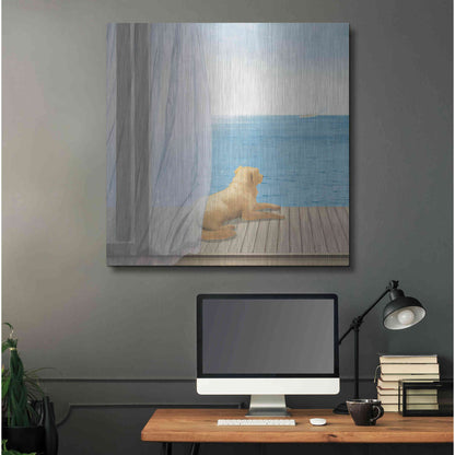 Luxe Metal Art 'Blue Breeze II' by James Wiens, Metal Wall Art,36x36