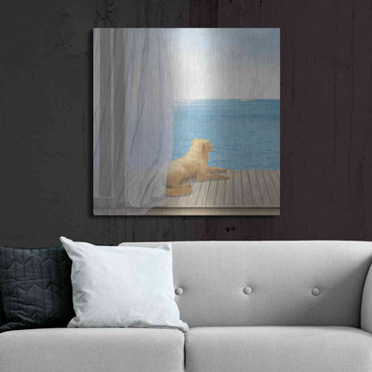 Luxe Metal Art 'Blue Breeze II' by James Wiens, Metal Wall Art,36x36