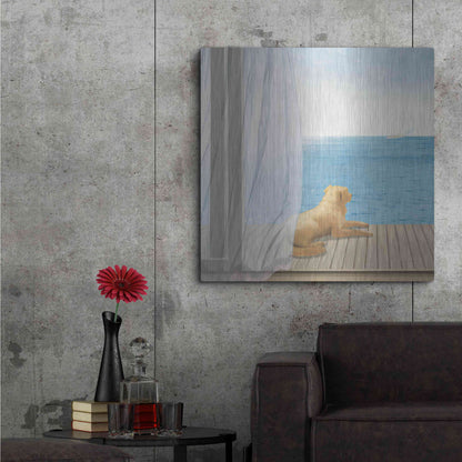 Luxe Metal Art 'Blue Breeze II' by James Wiens, Metal Wall Art,36x36