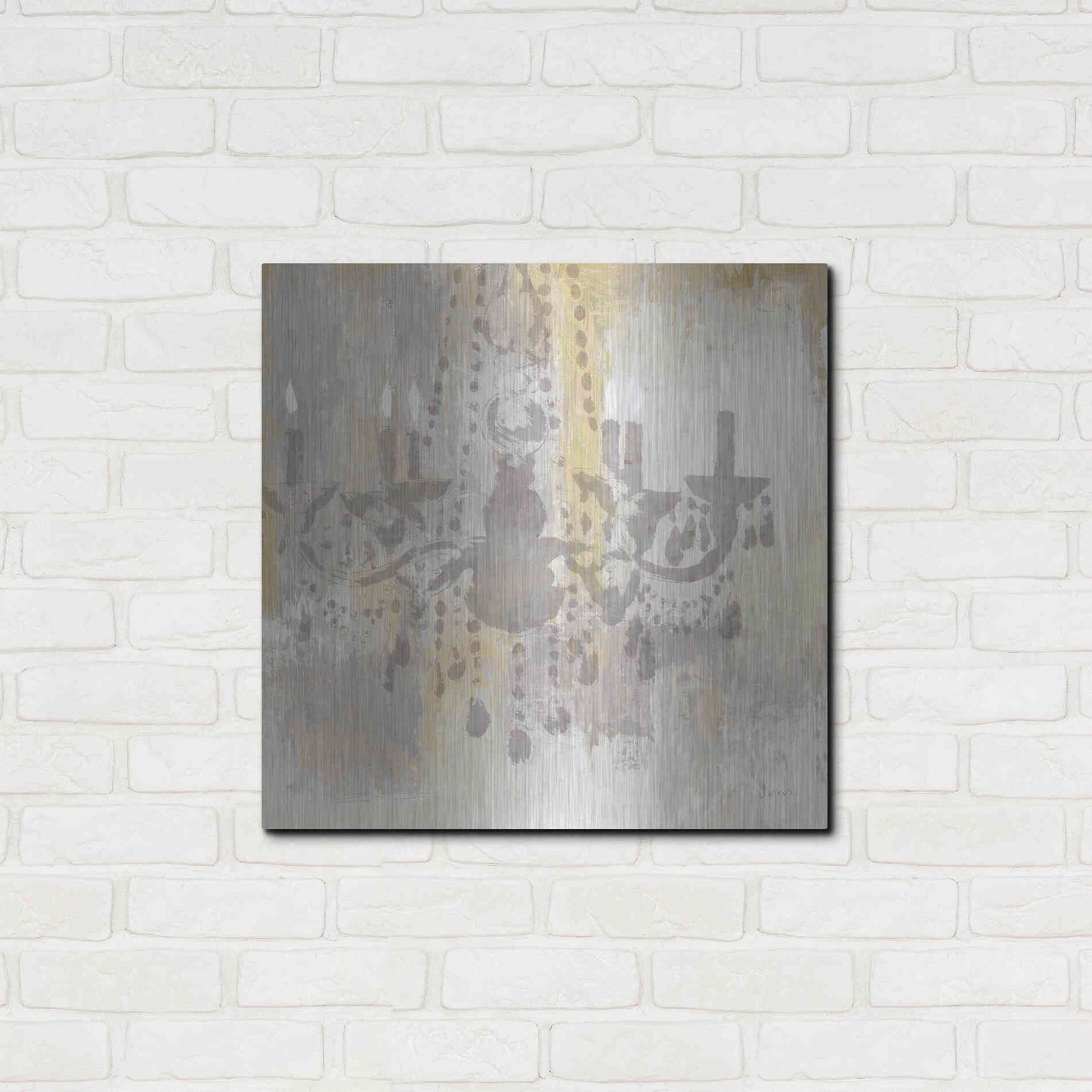 Luxe Metal Art 'Candelabra Gold I' by James Wiens, Metal Wall Art,24x24