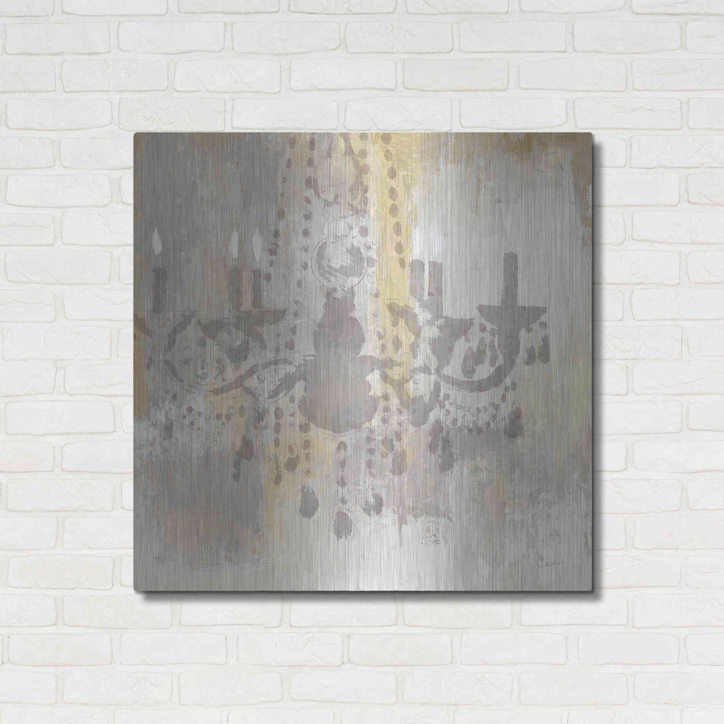 Luxe Metal Art 'Candelabra Gold I' by James Wiens, Metal Wall Art,36x36