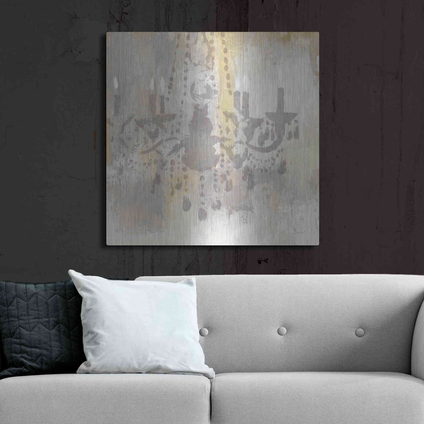 Luxe Metal Art 'Candelabra Gold I' by James Wiens, Metal Wall Art,36x36