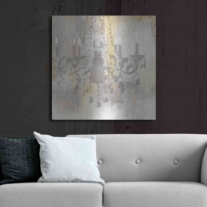 Luxe Metal Art 'Candelabra Gold I' by James Wiens, Metal Wall Art,36x36