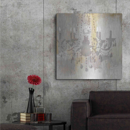 Luxe Metal Art 'Candelabra Gold I' by James Wiens, Metal Wall Art,36x36