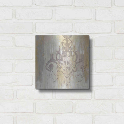 Luxe Metal Art 'Candelabra Gold II' by James Wiens, Metal Wall Art,12x12