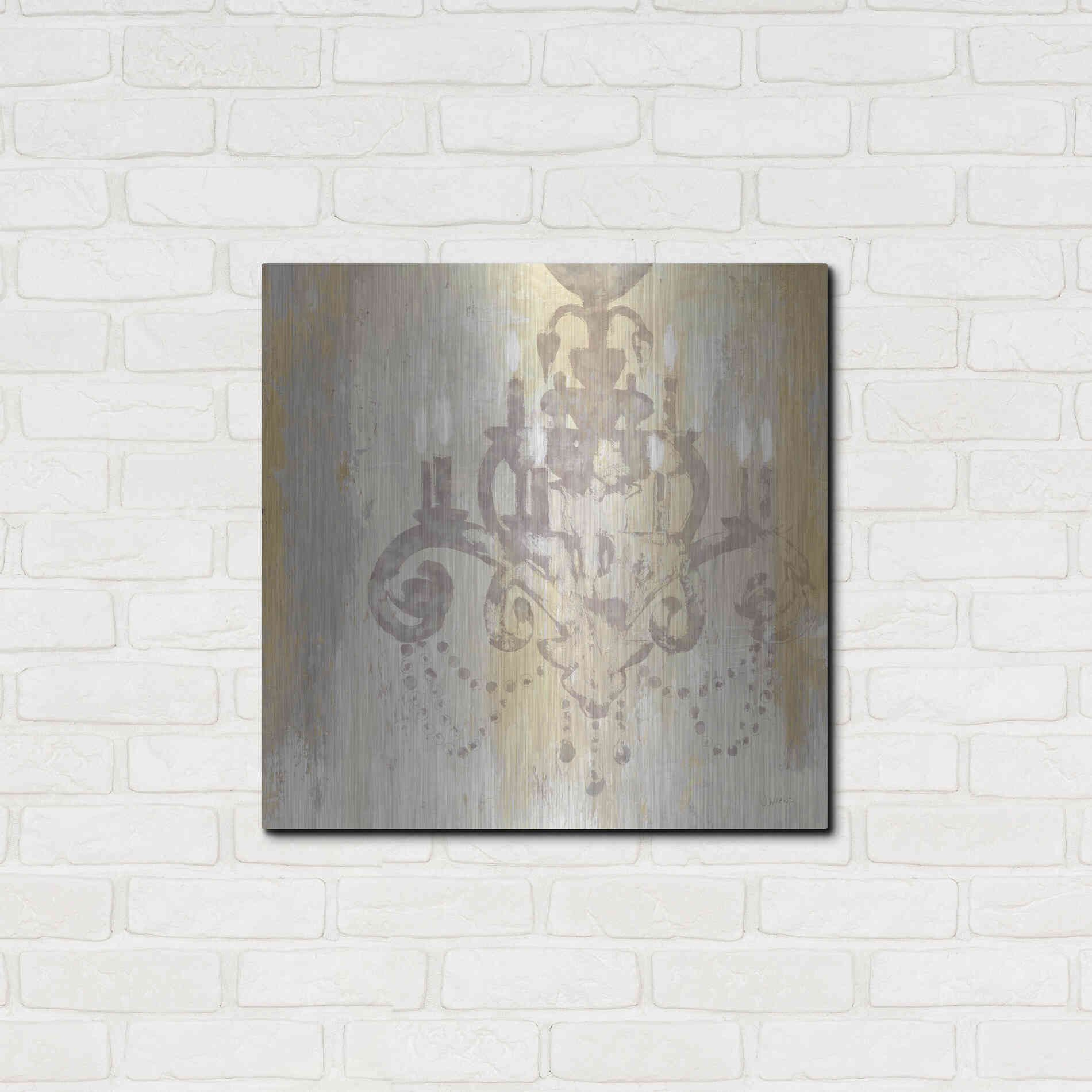 Luxe Metal Art 'Candelabra Gold II' by James Wiens, Metal Wall Art,24x24