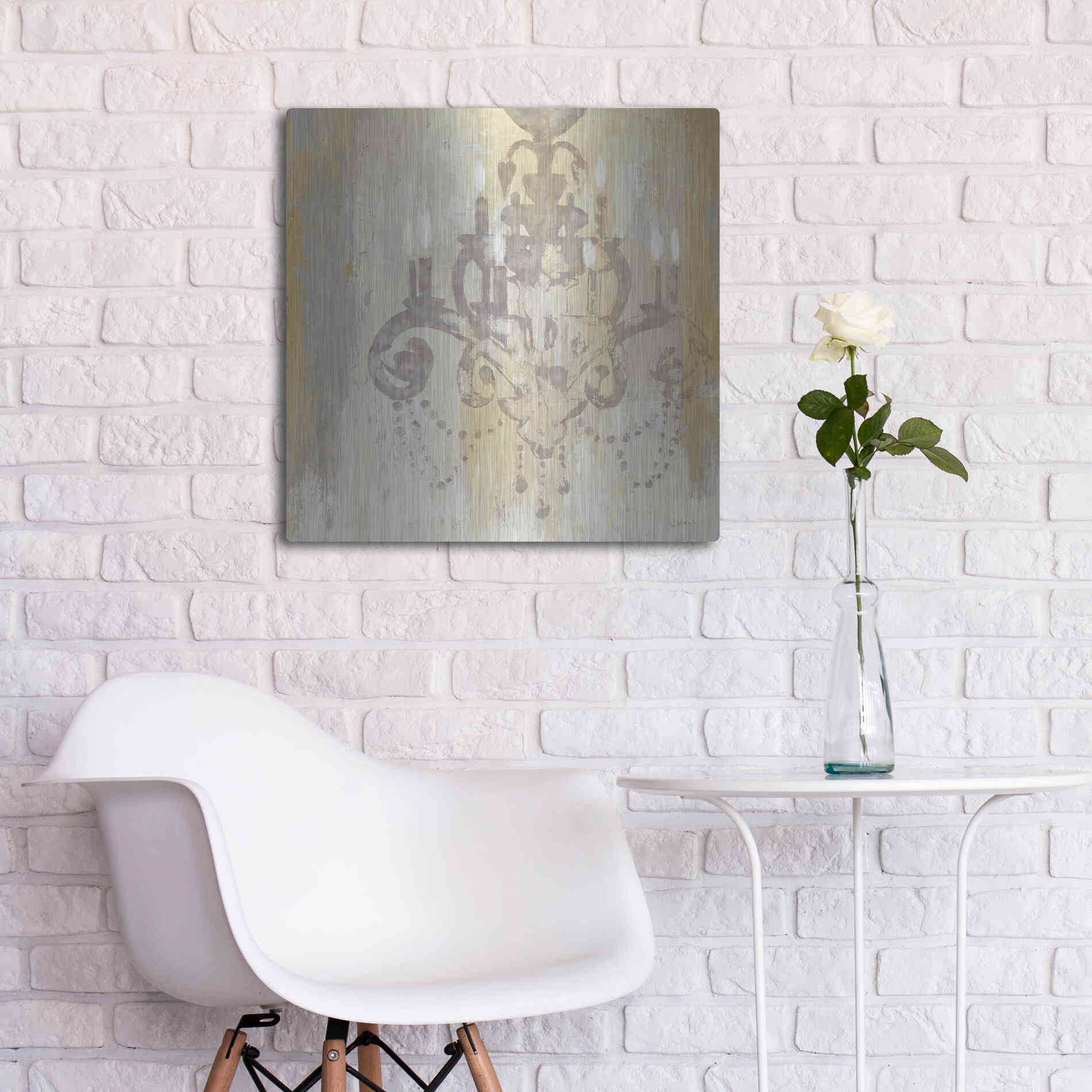 Luxe Metal Art 'Candelabra Gold II' by James Wiens, Metal Wall Art,24x24