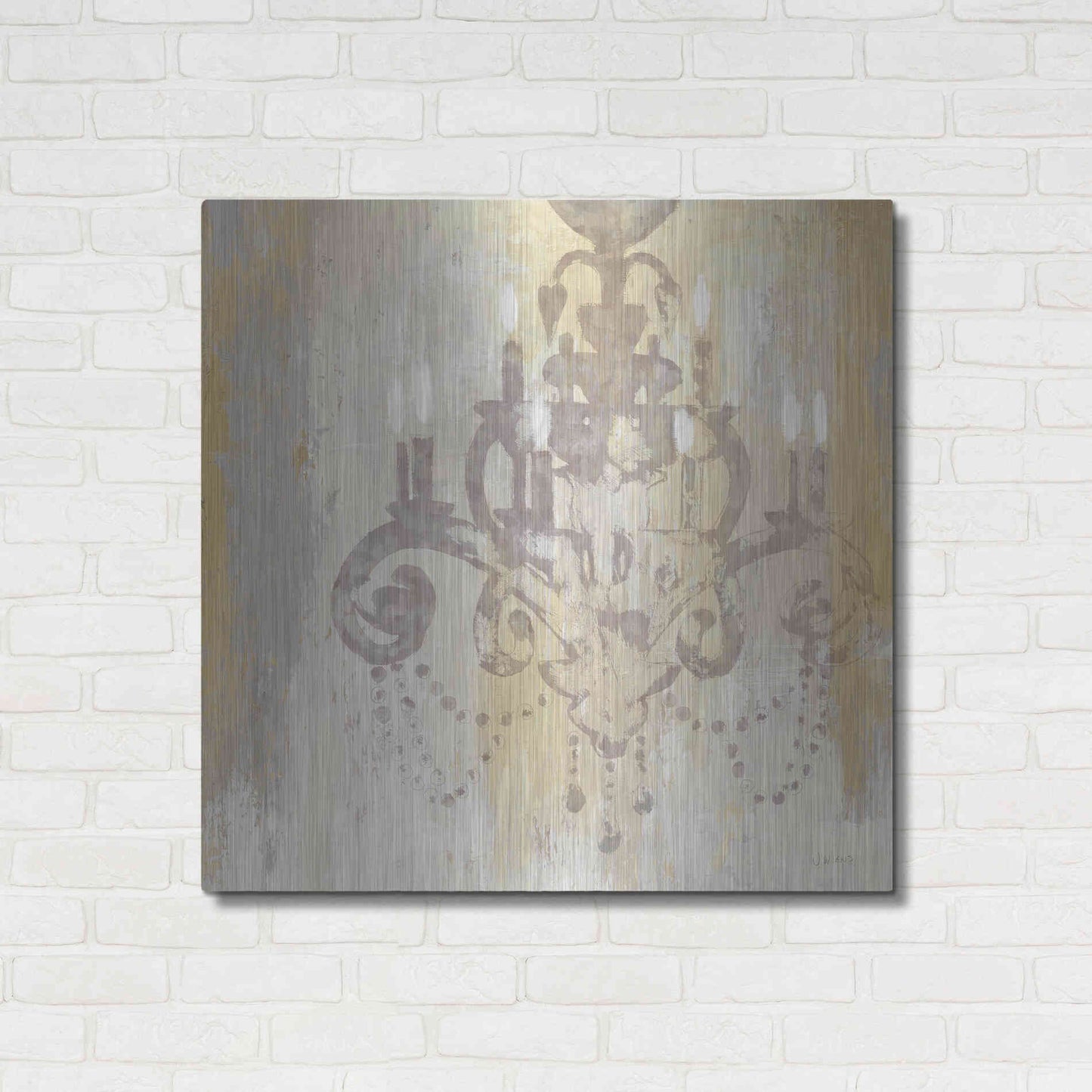 Luxe Metal Art 'Candelabra Gold II' by James Wiens, Metal Wall Art,36x36