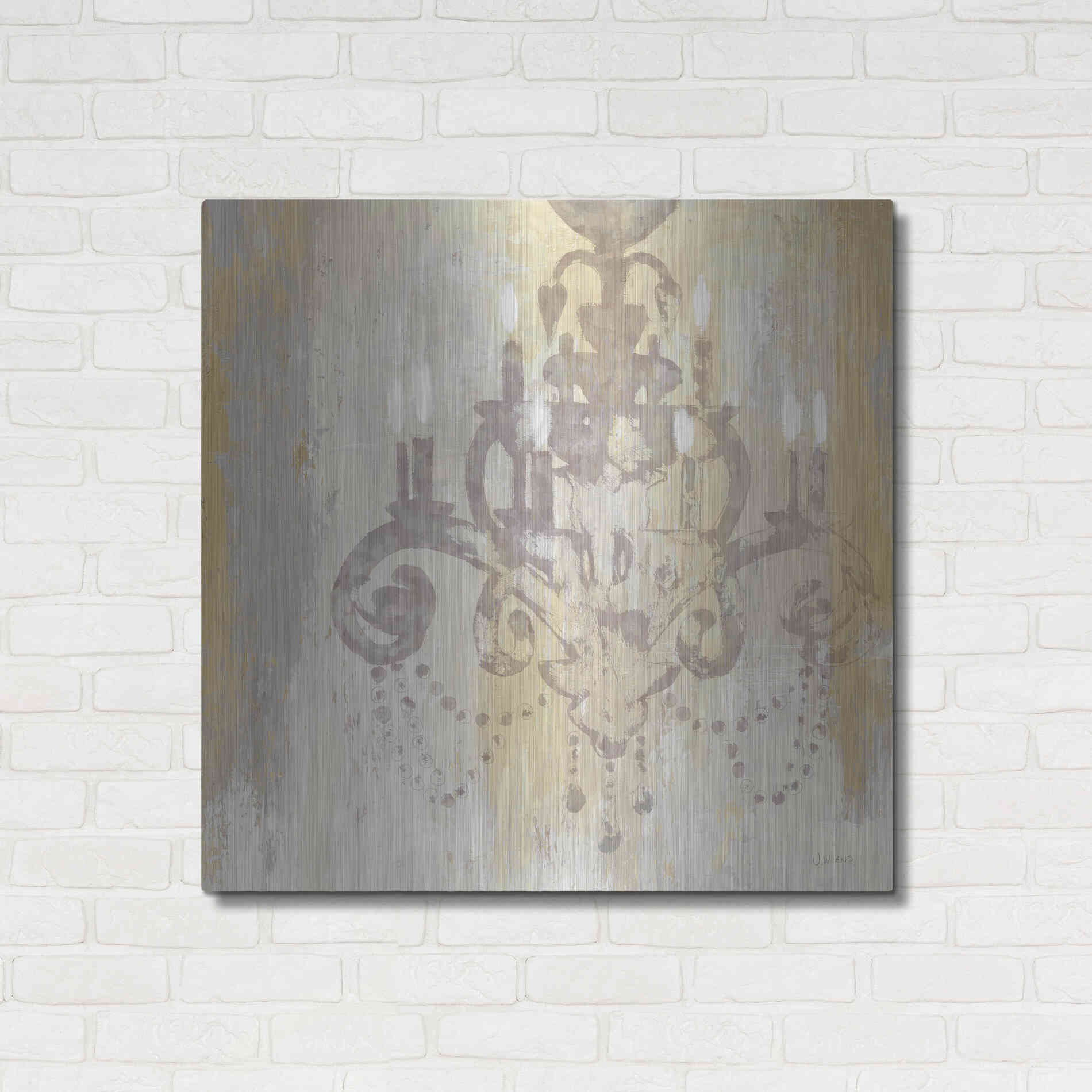 Luxe Metal Art 'Candelabra Gold II' by James Wiens, Metal Wall Art,36x36
