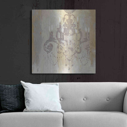 Luxe Metal Art 'Candelabra Gold II' by James Wiens, Metal Wall Art,36x36