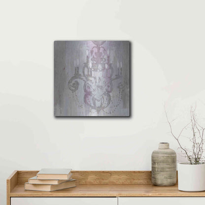 Luxe Metal Art 'Candelabra Orchid II' by James Wiens, Metal Wall Art,12x12