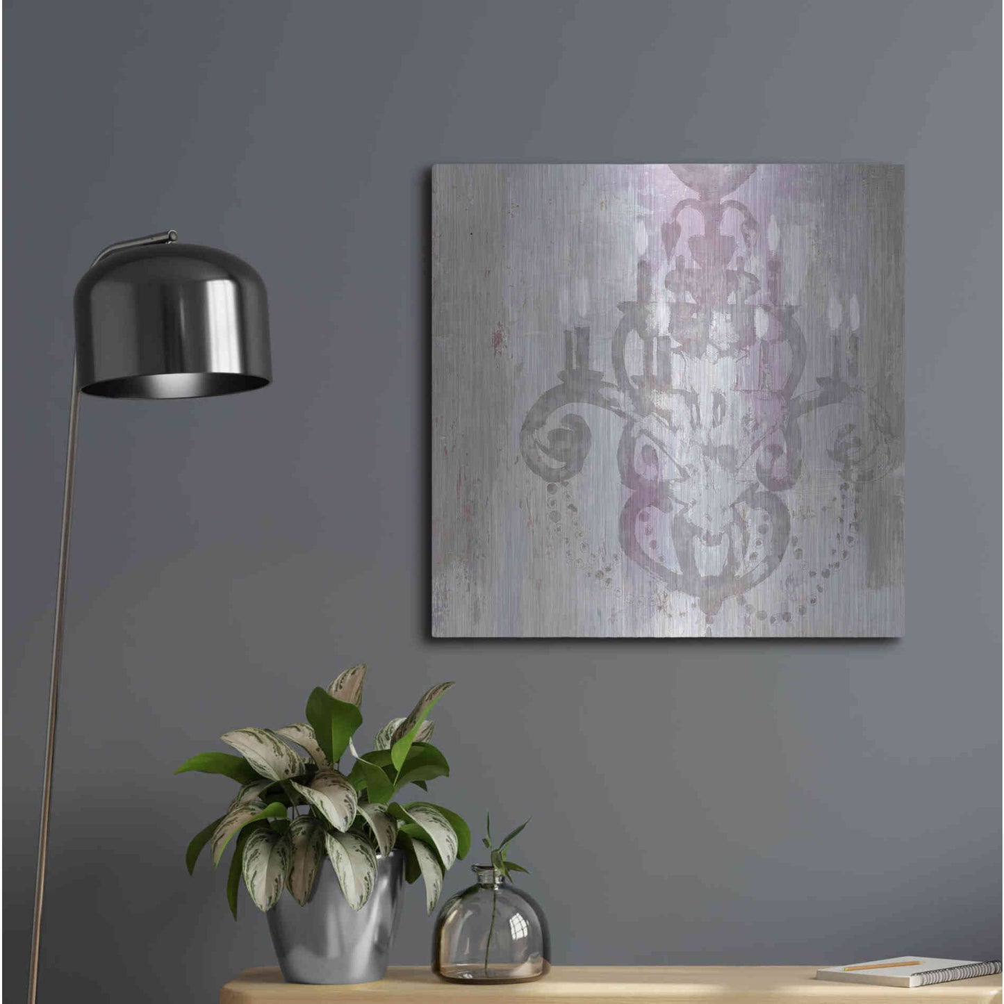 Luxe Metal Art 'Candelabra Orchid II' by James Wiens, Metal Wall Art,24x24