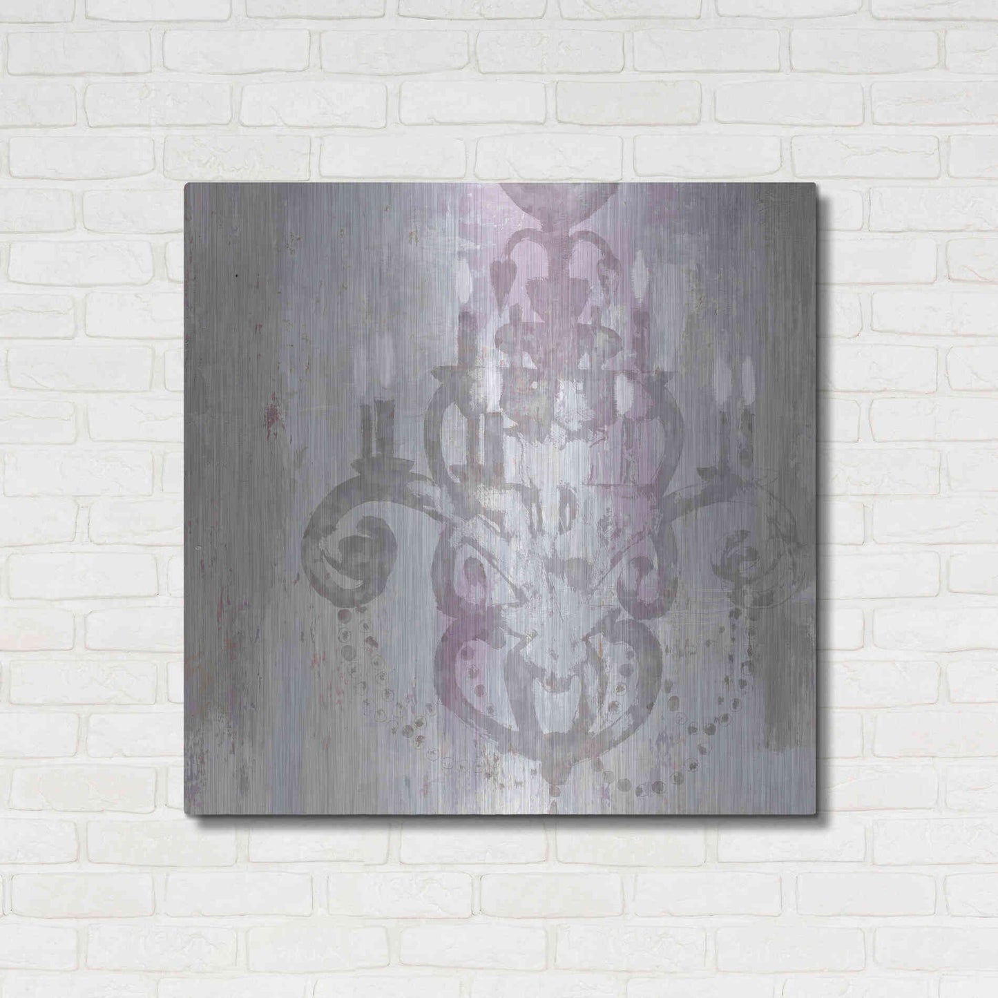 Luxe Metal Art 'Candelabra Orchid II' by James Wiens, Metal Wall Art,36x36