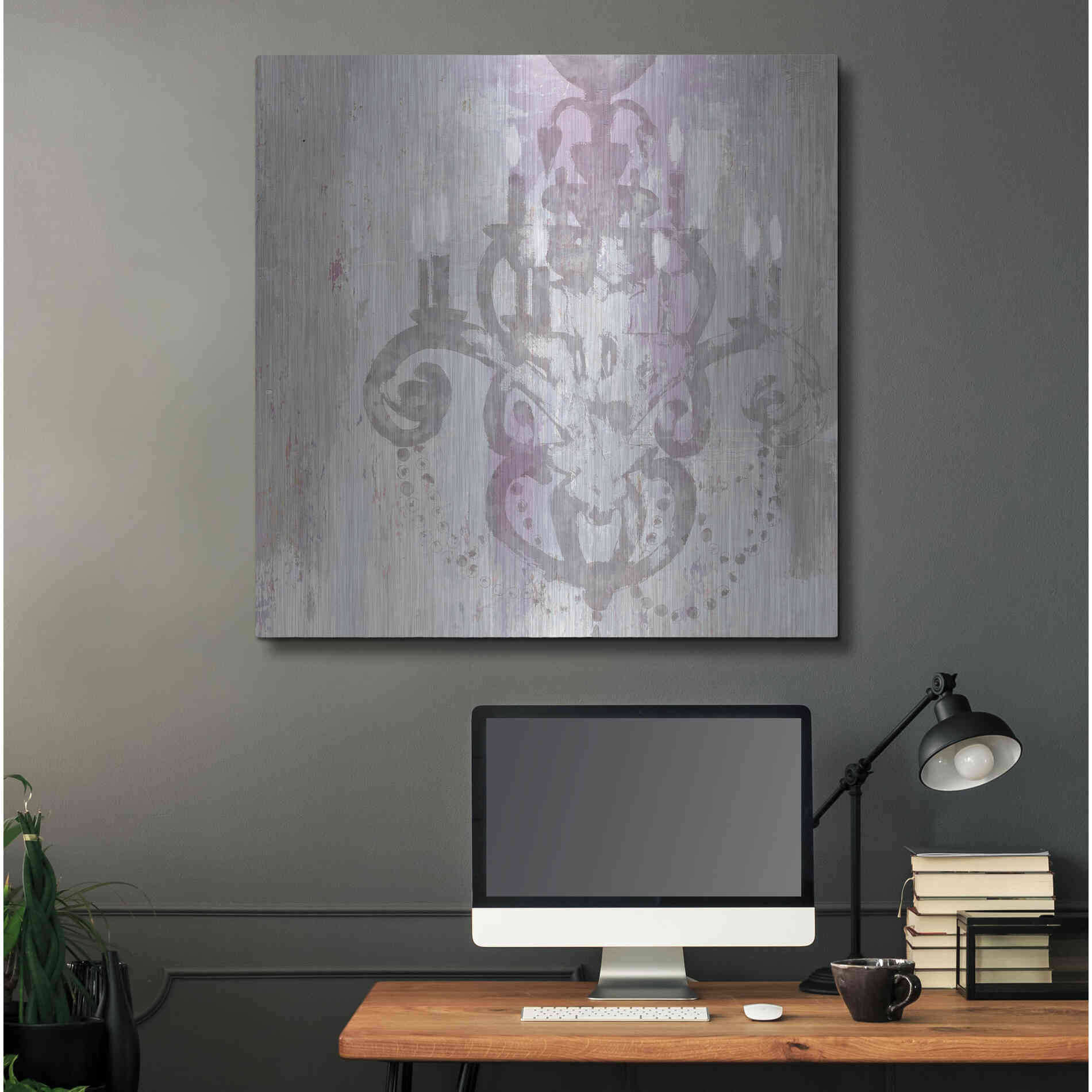 Luxe Metal Art 'Candelabra Orchid II' by James Wiens, Metal Wall Art,36x36