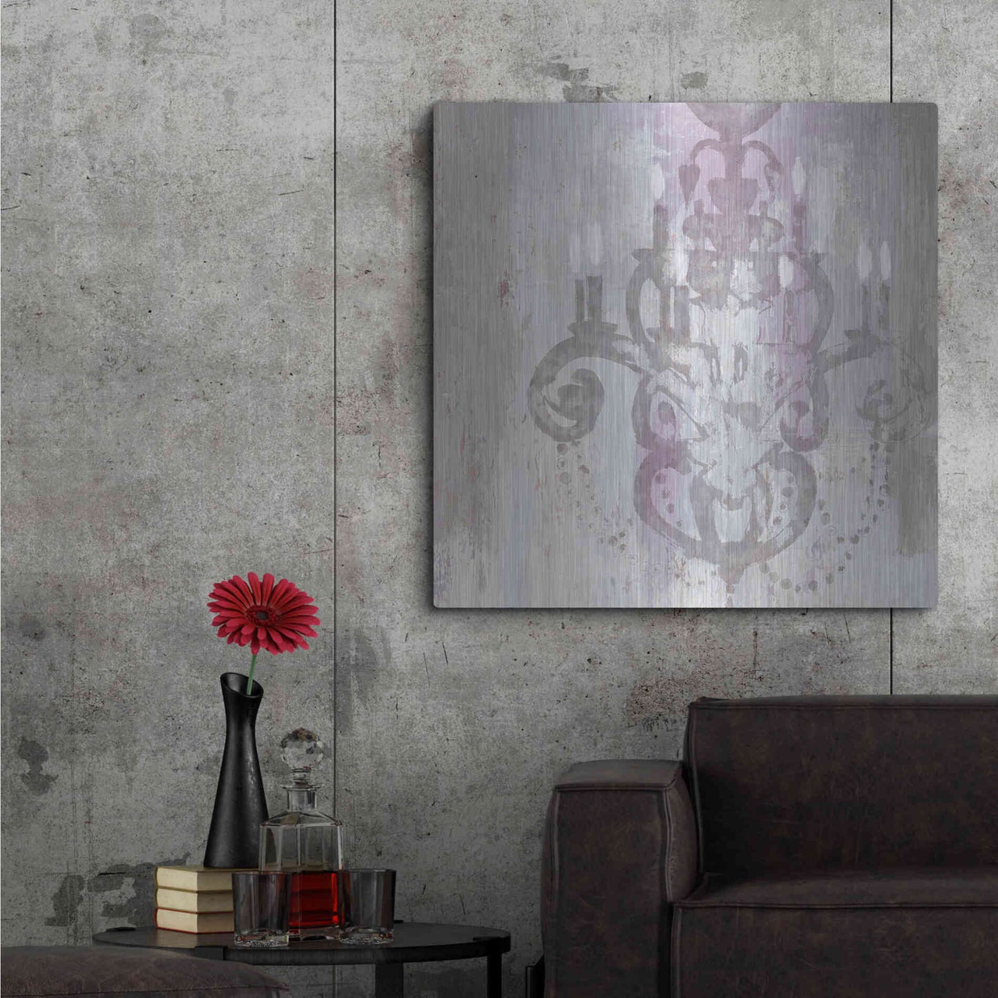 Luxe Metal Art 'Candelabra Orchid II' by James Wiens, Metal Wall Art,36x36