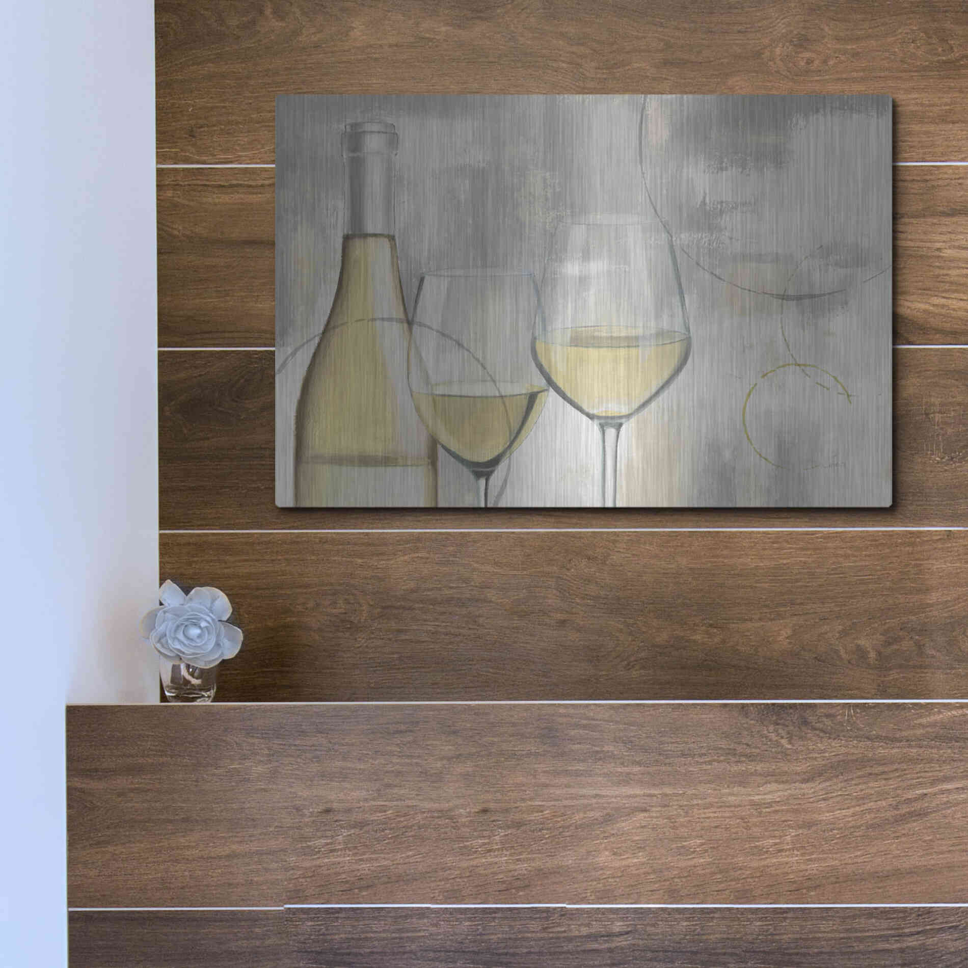 Luxe Metal Art 'Taste Appeal White I' by James Wiens, Metal Wall Art,16x12