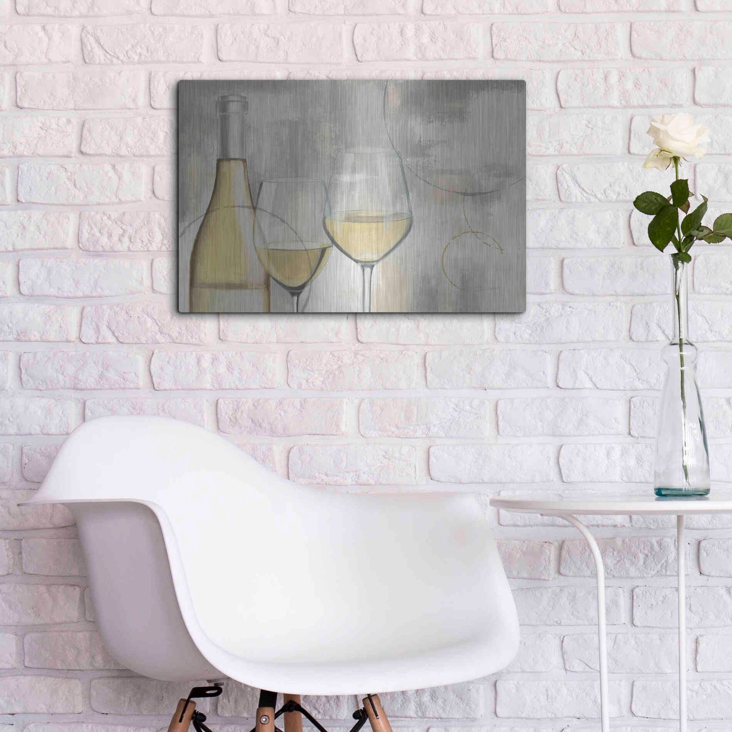 Luxe Metal Art 'Taste Appeal White I' by James Wiens, Metal Wall Art,24x16
