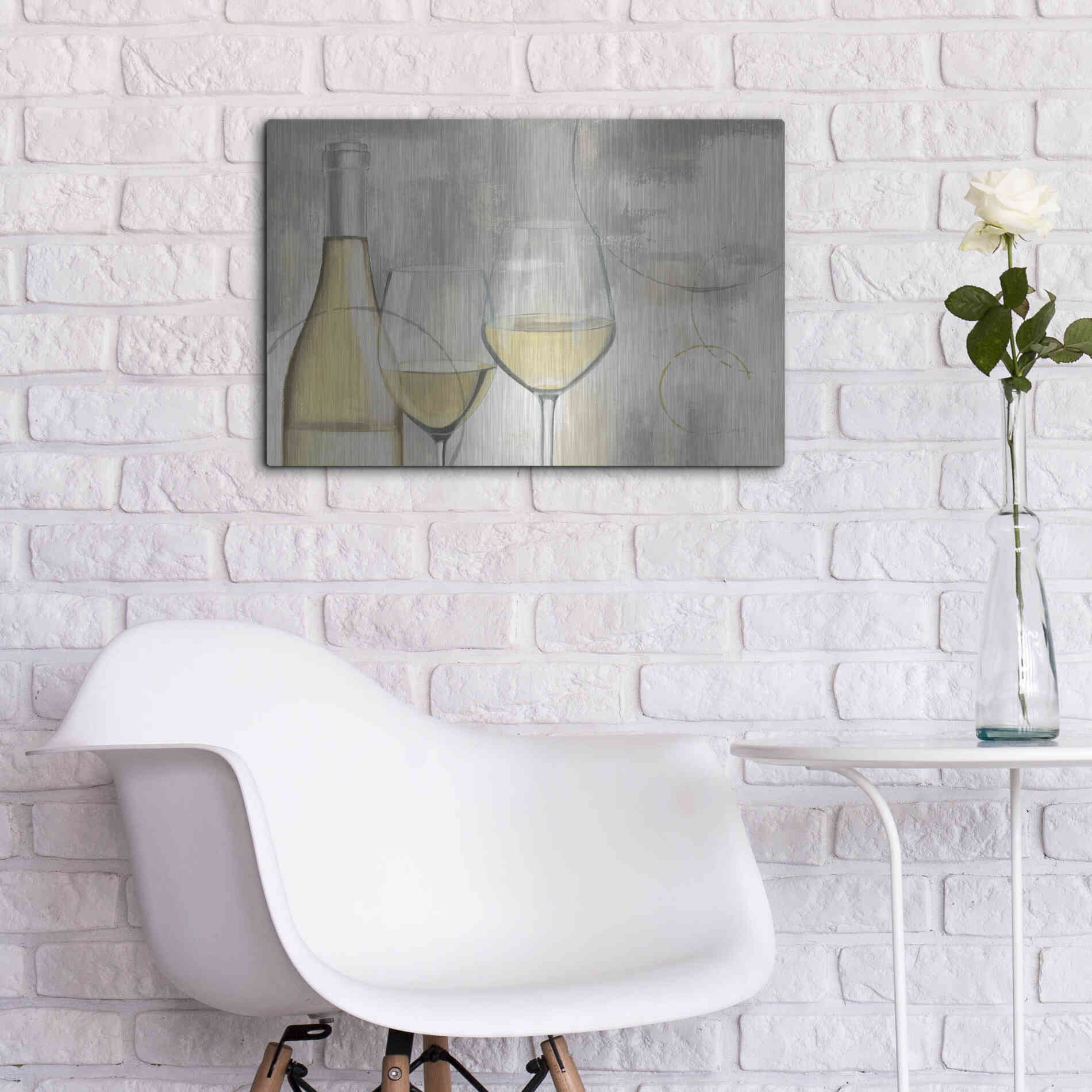 Luxe Metal Art 'Taste Appeal White I' by James Wiens, Metal Wall Art,24x16
