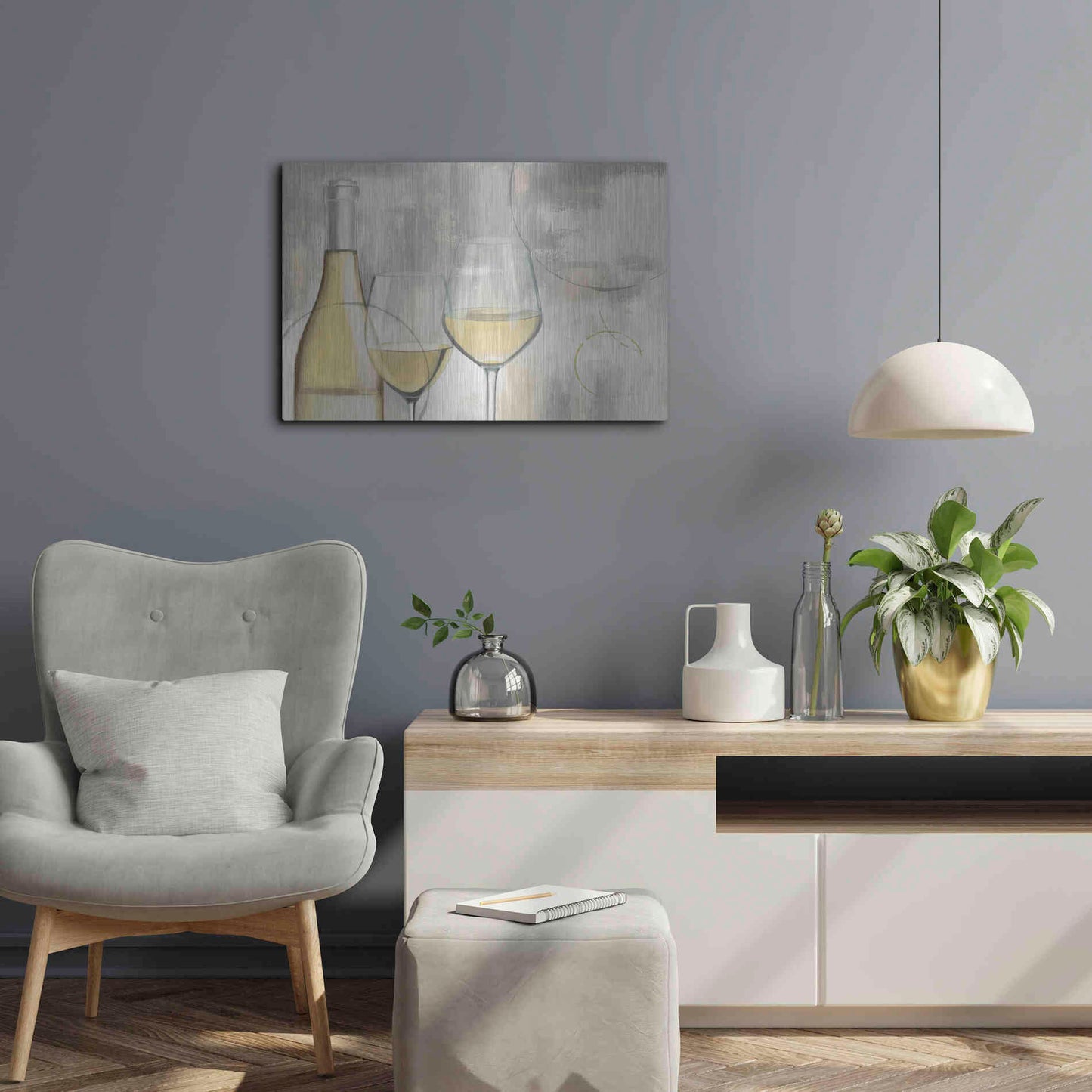 Luxe Metal Art 'Taste Appeal White I' by James Wiens, Metal Wall Art,24x16