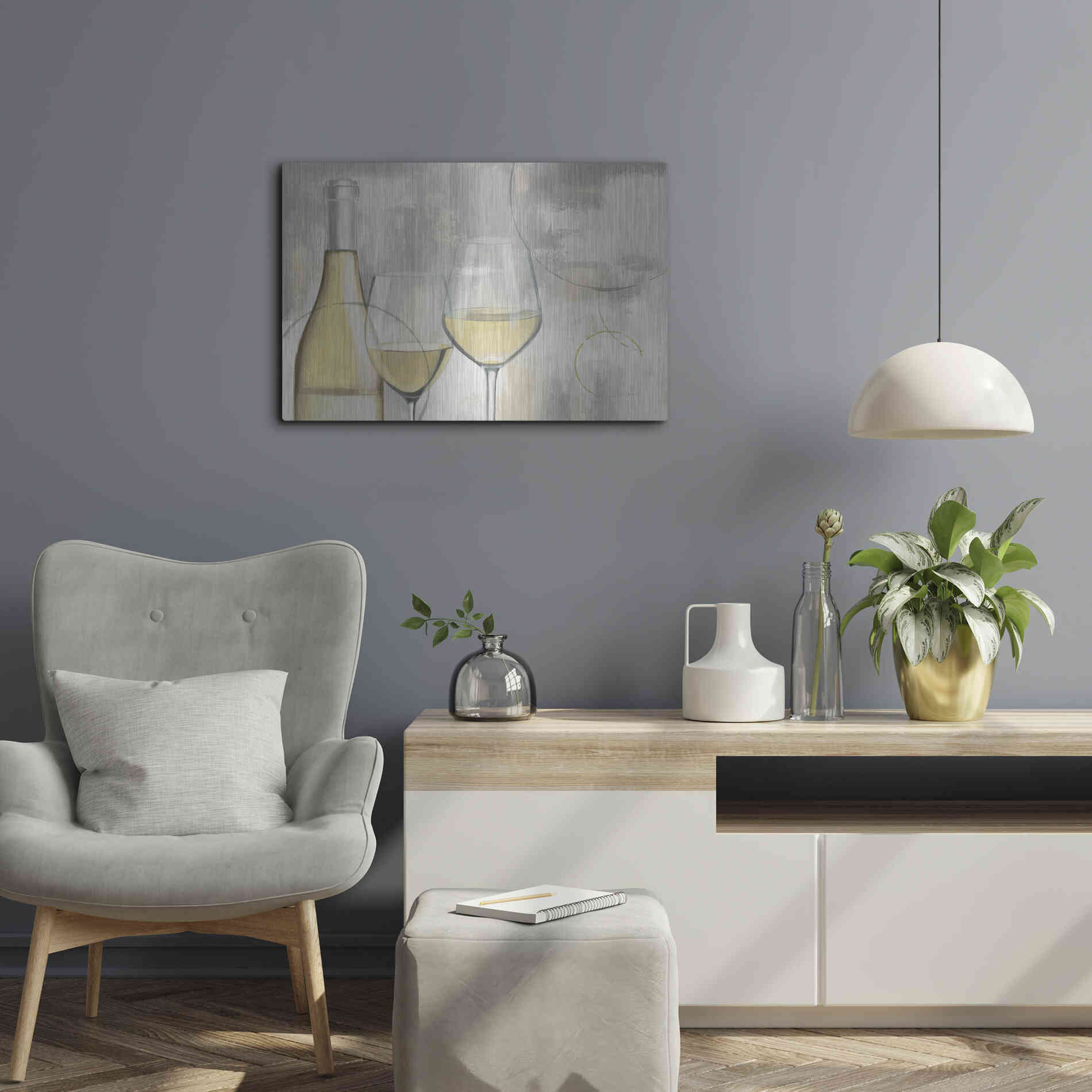 Luxe Metal Art 'Taste Appeal White I' by James Wiens, Metal Wall Art,24x16