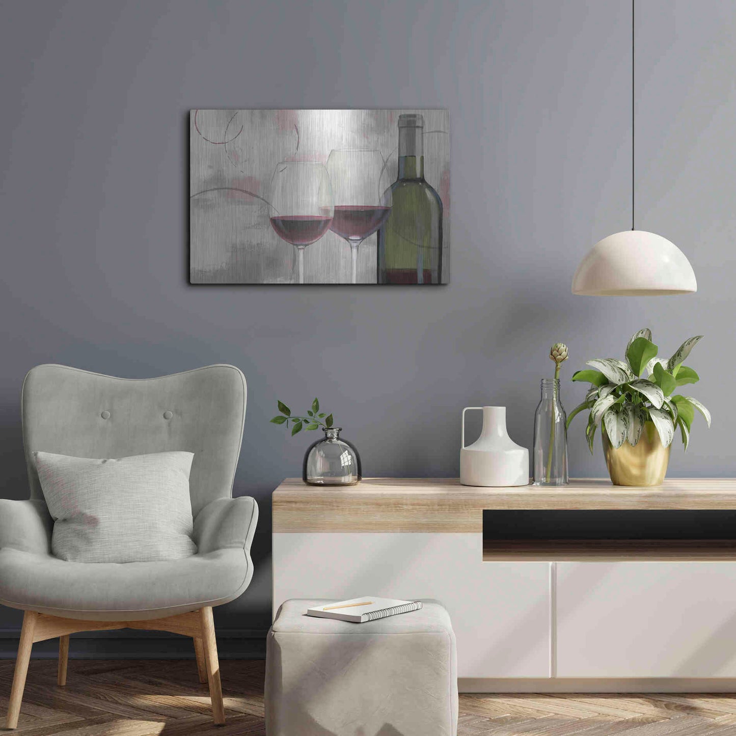 Luxe Metal Art 'Taste Appeal Red I' by James Wiens, Metal Wall Art,24x16