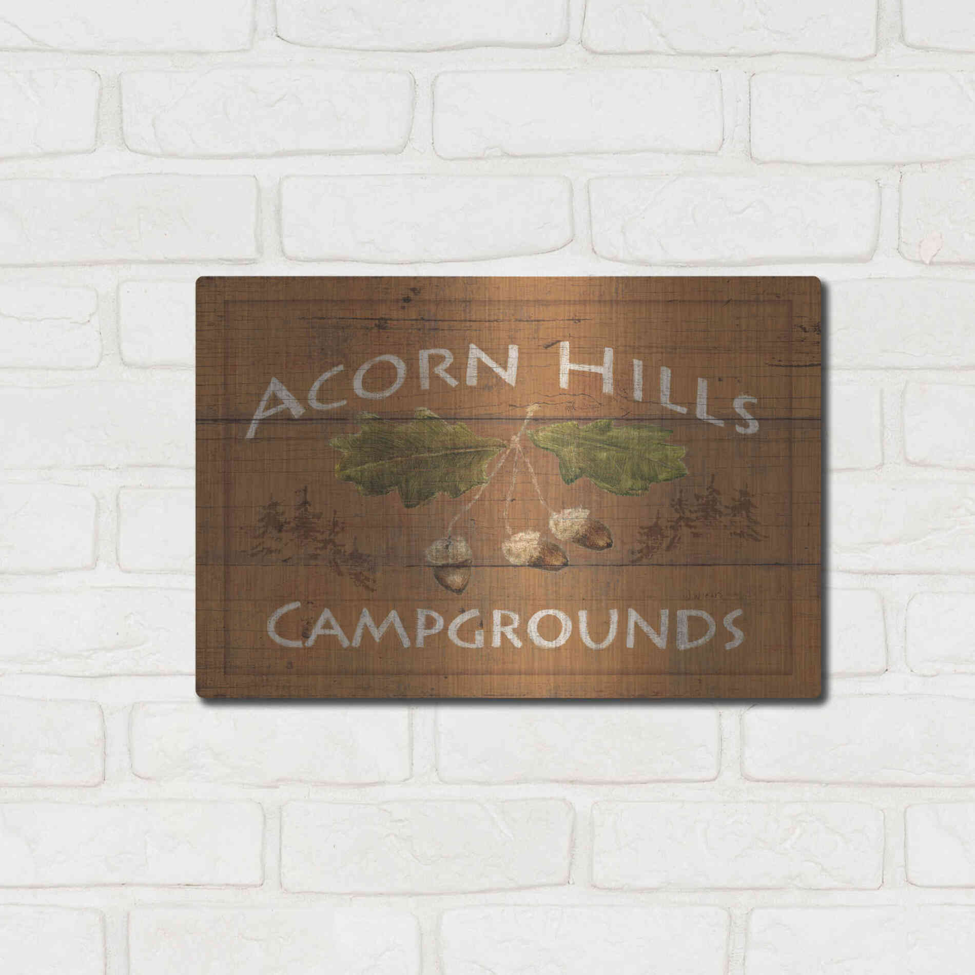 Luxe Metal Art 'Lodge Signs I' by James Wiens, Metal Wall Art,16x12