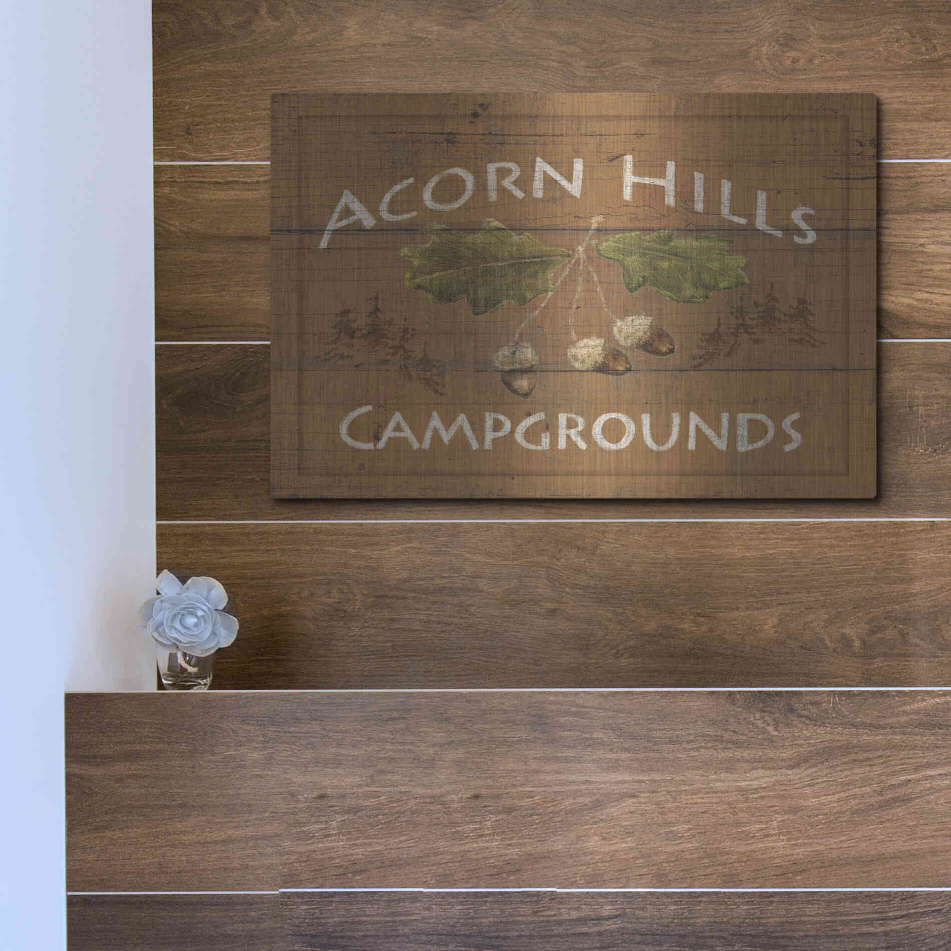 Luxe Metal Art 'Lodge Signs I' by James Wiens, Metal Wall Art,16x12
