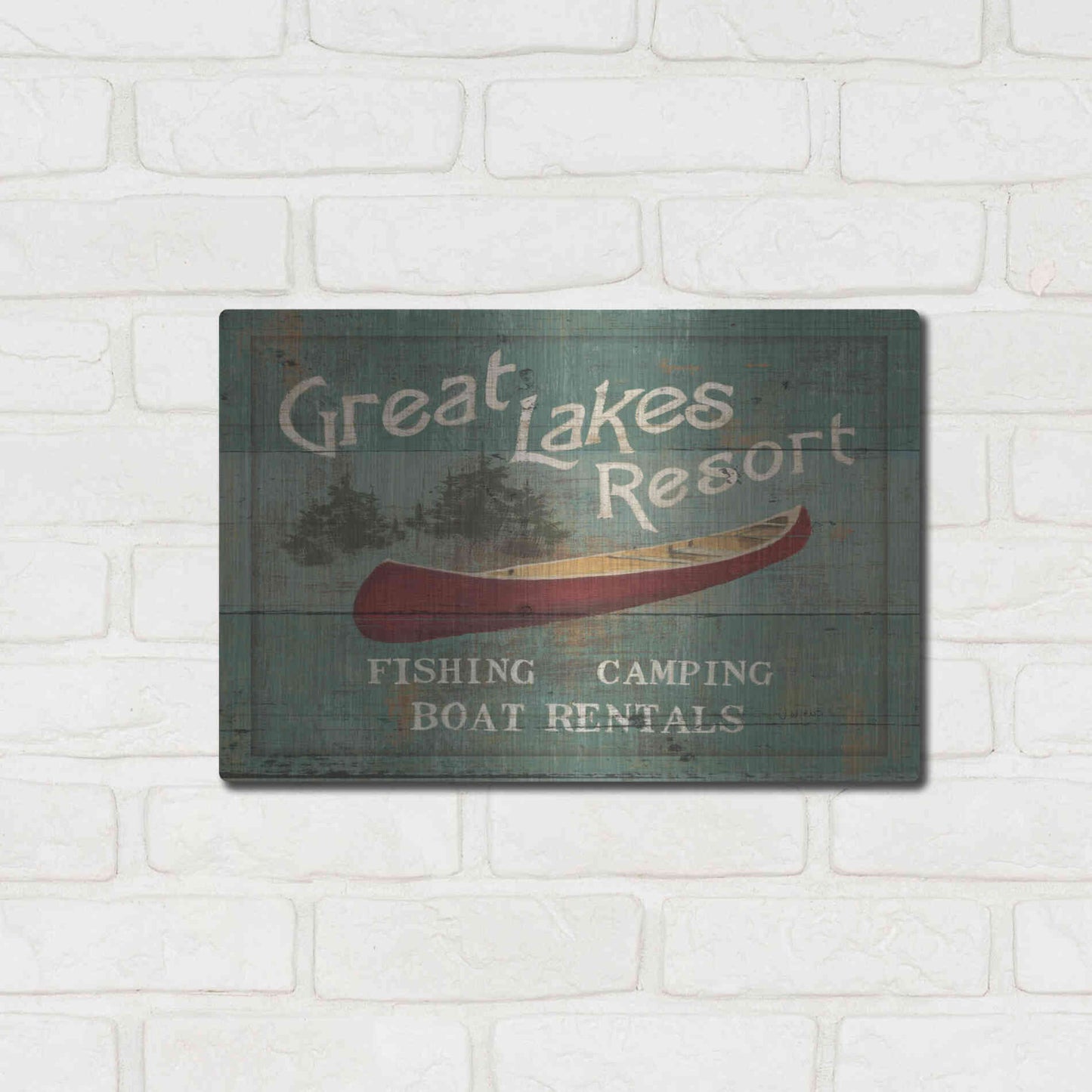 Luxe Metal Art 'Lodge Signs III' by James Wiens, Metal Wall Art,16x12