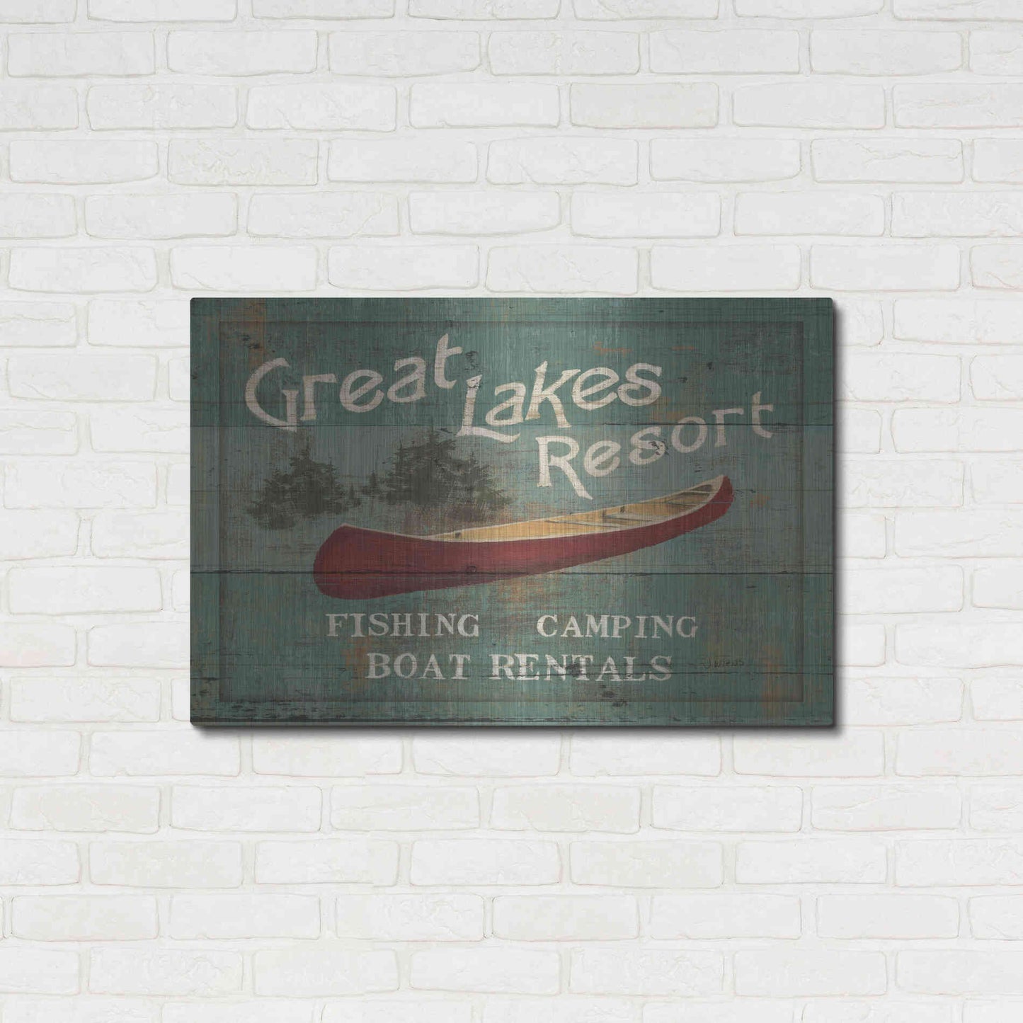 Luxe Metal Art 'Lodge Signs III' by James Wiens, Metal Wall Art,36x24