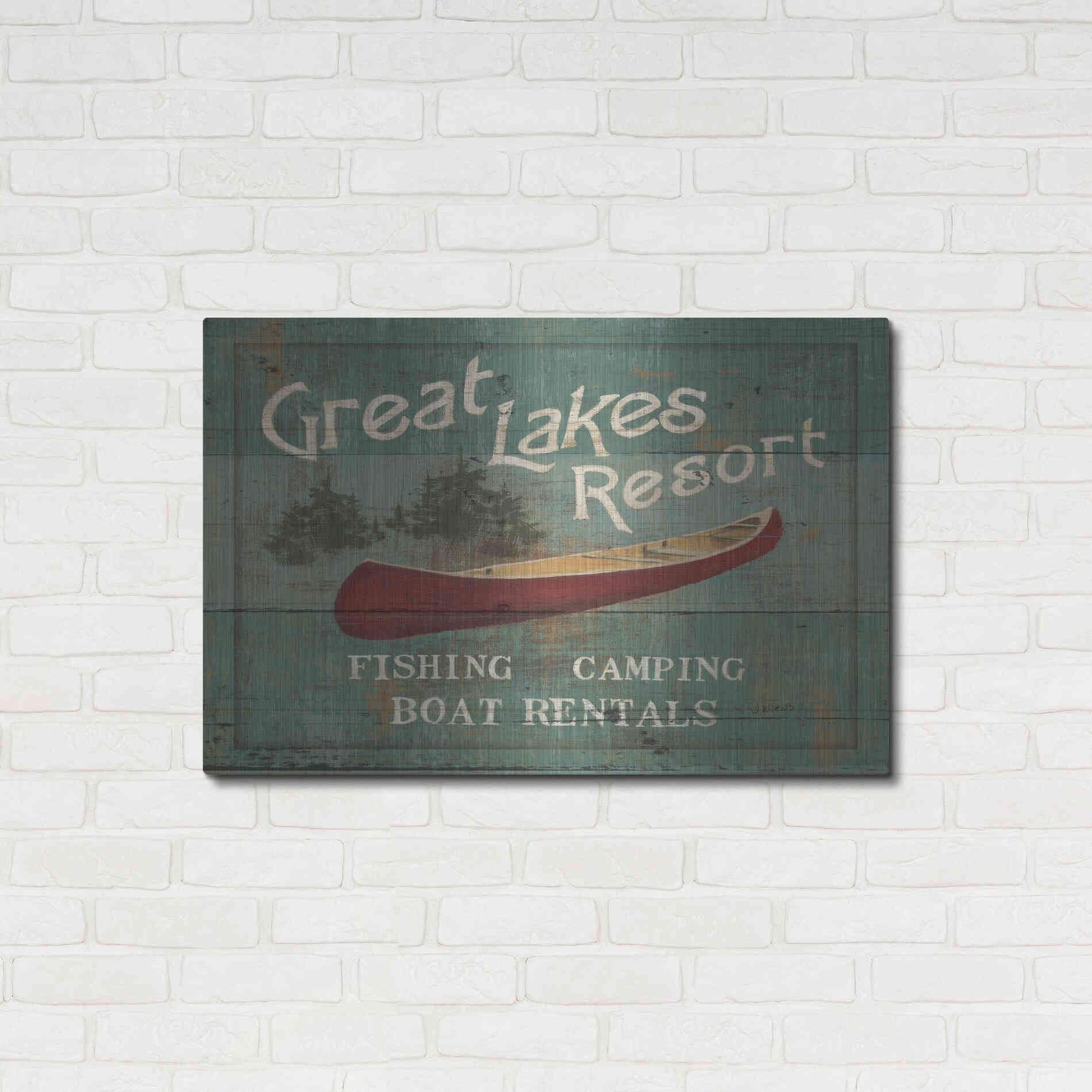 Luxe Metal Art 'Lodge Signs III' by James Wiens, Metal Wall Art,36x24