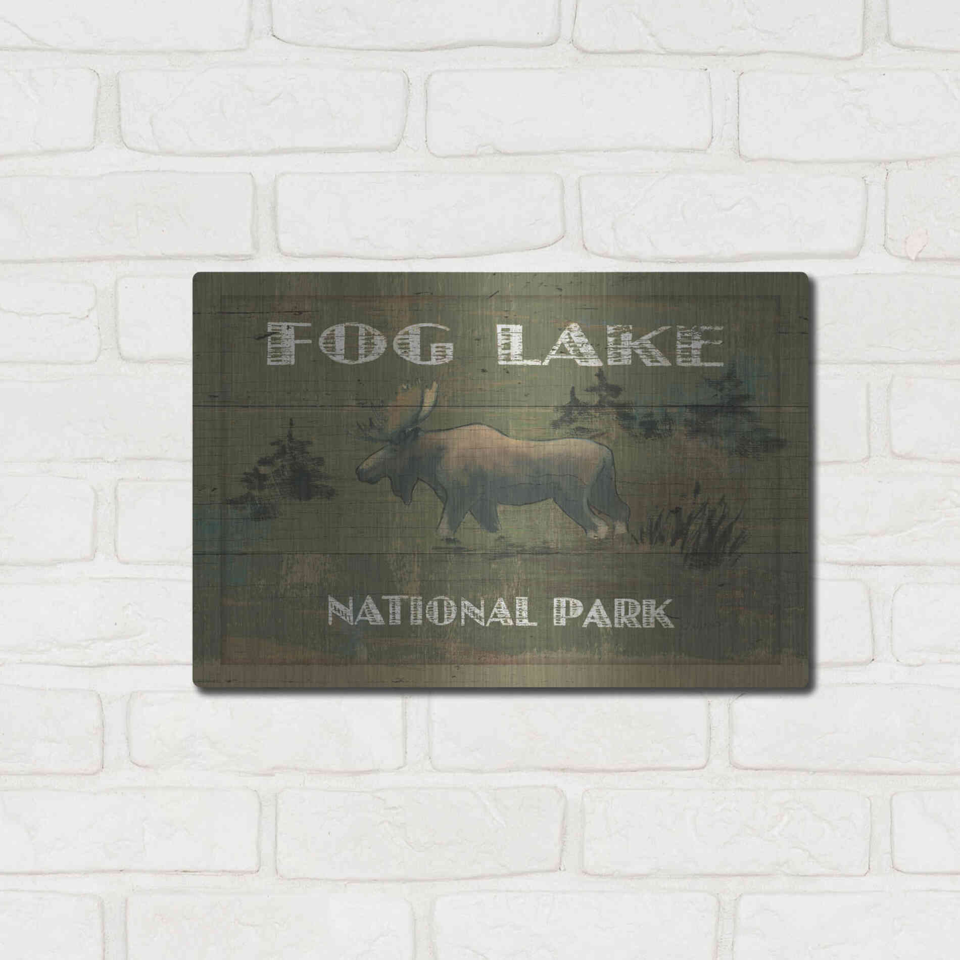 Luxe Metal Art 'Lodge Signs VI' by James Wiens, Metal Wall Art,16x12