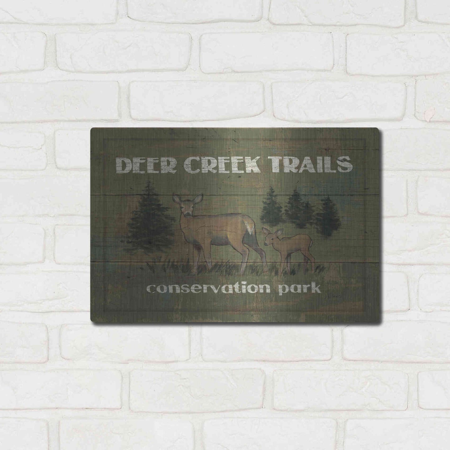 Luxe Metal Art 'Lodge Signs VIII' by James Wiens, Metal Wall Art,16x12