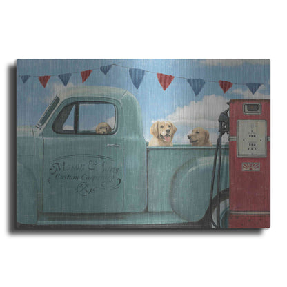 Luxe Metal Art 'Lets Go for a Ride II' by James Wiens, Metal Wall Art