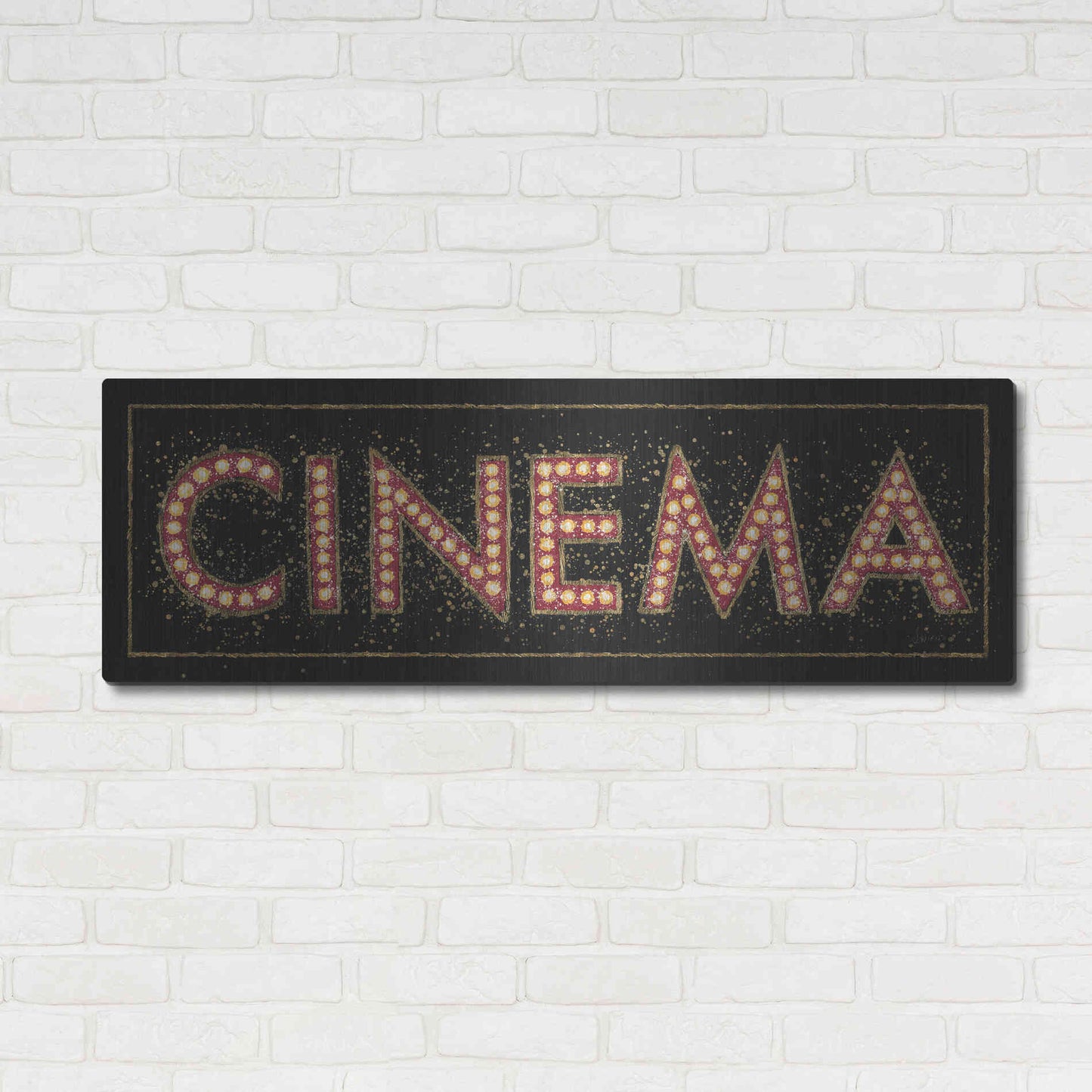 Luxe Metal Art 'Cinema Marquee' by James Wiens, Metal Wall Art,48x16