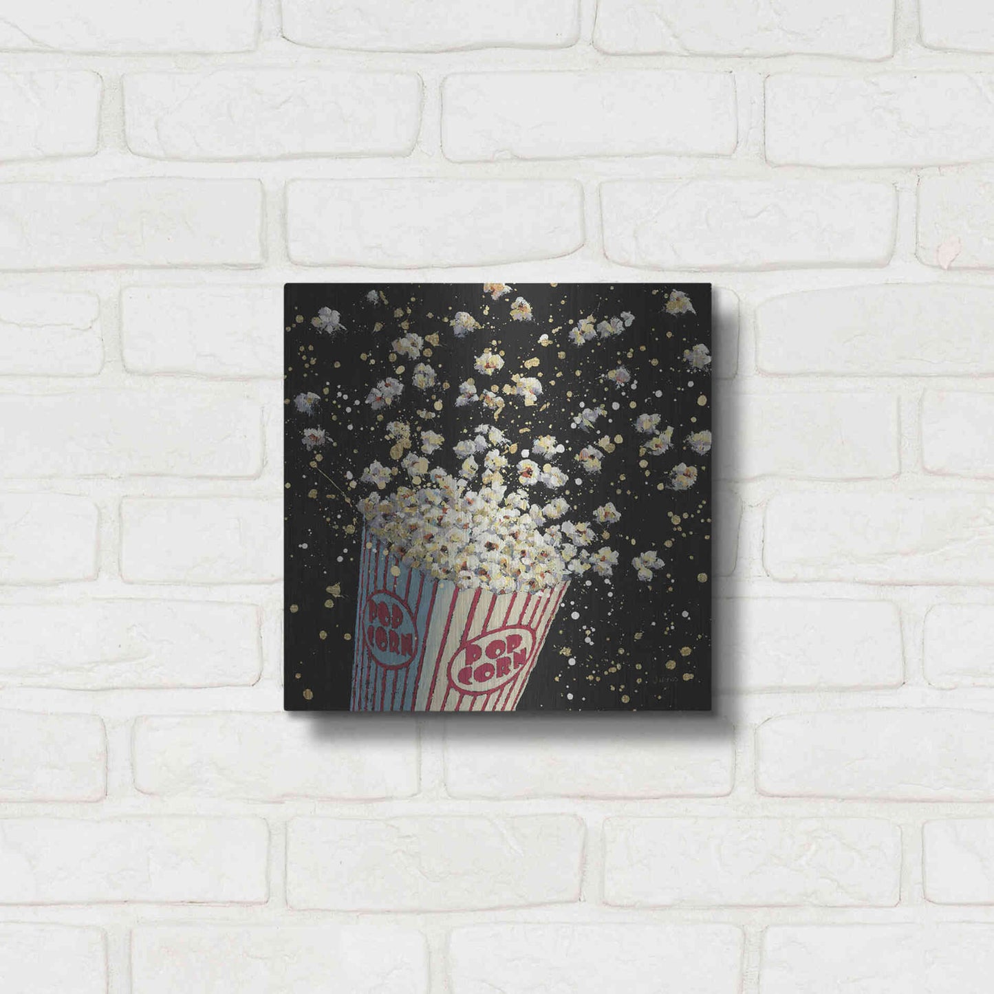 Luxe Metal Art 'Cinema Pop' by James Wiens, Metal Wall Art,12x12