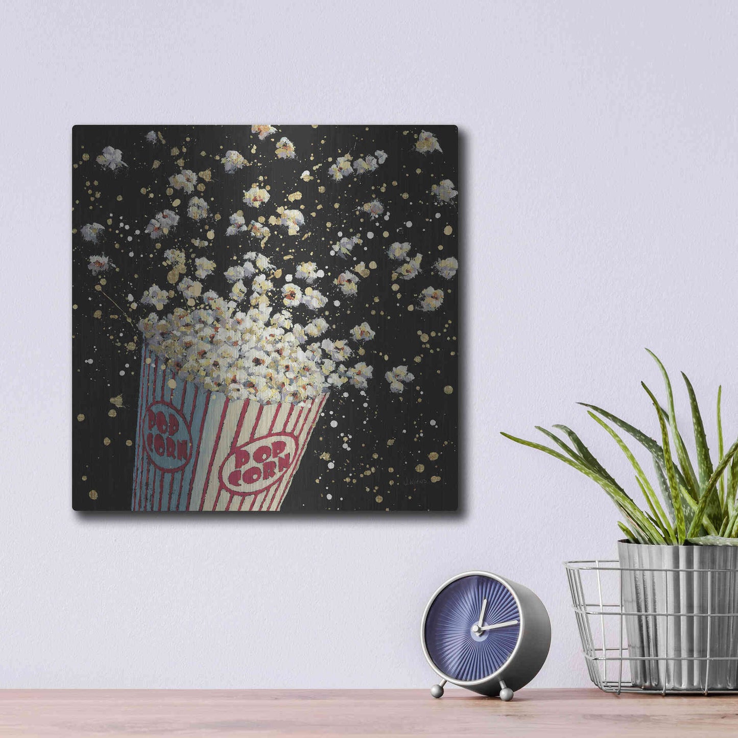 Luxe Metal Art 'Cinema Pop' by James Wiens, Metal Wall Art,12x12